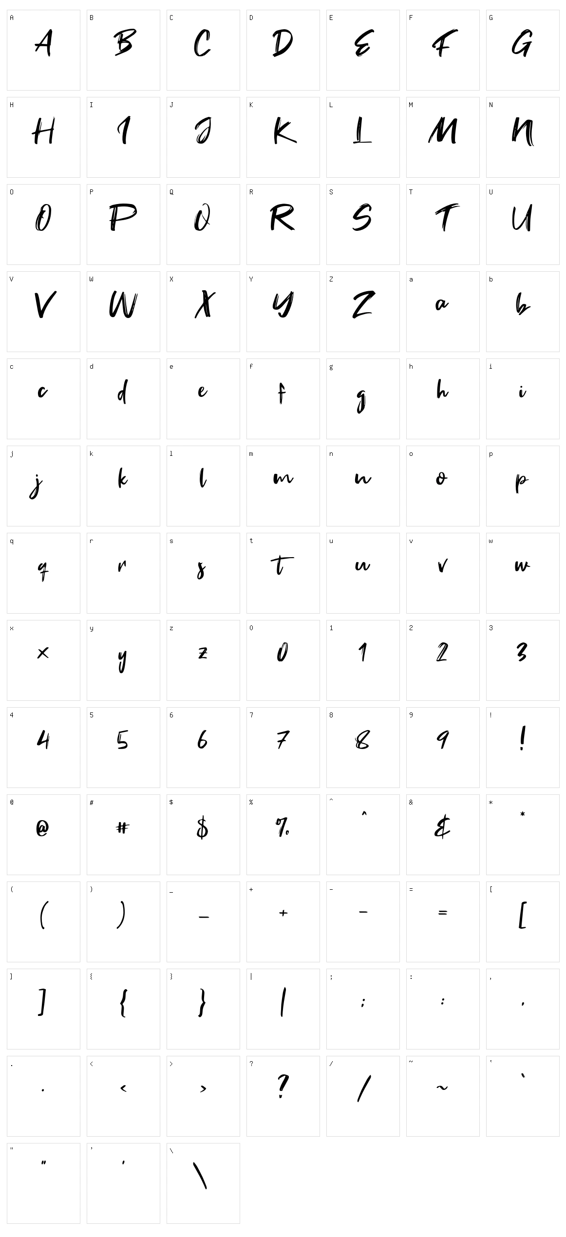 Fake Serif Character Set