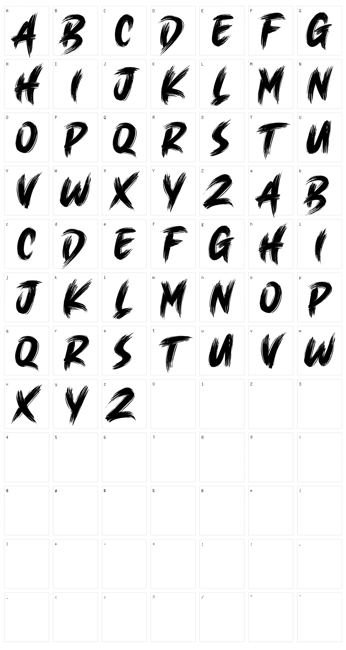 Brush King Character Set