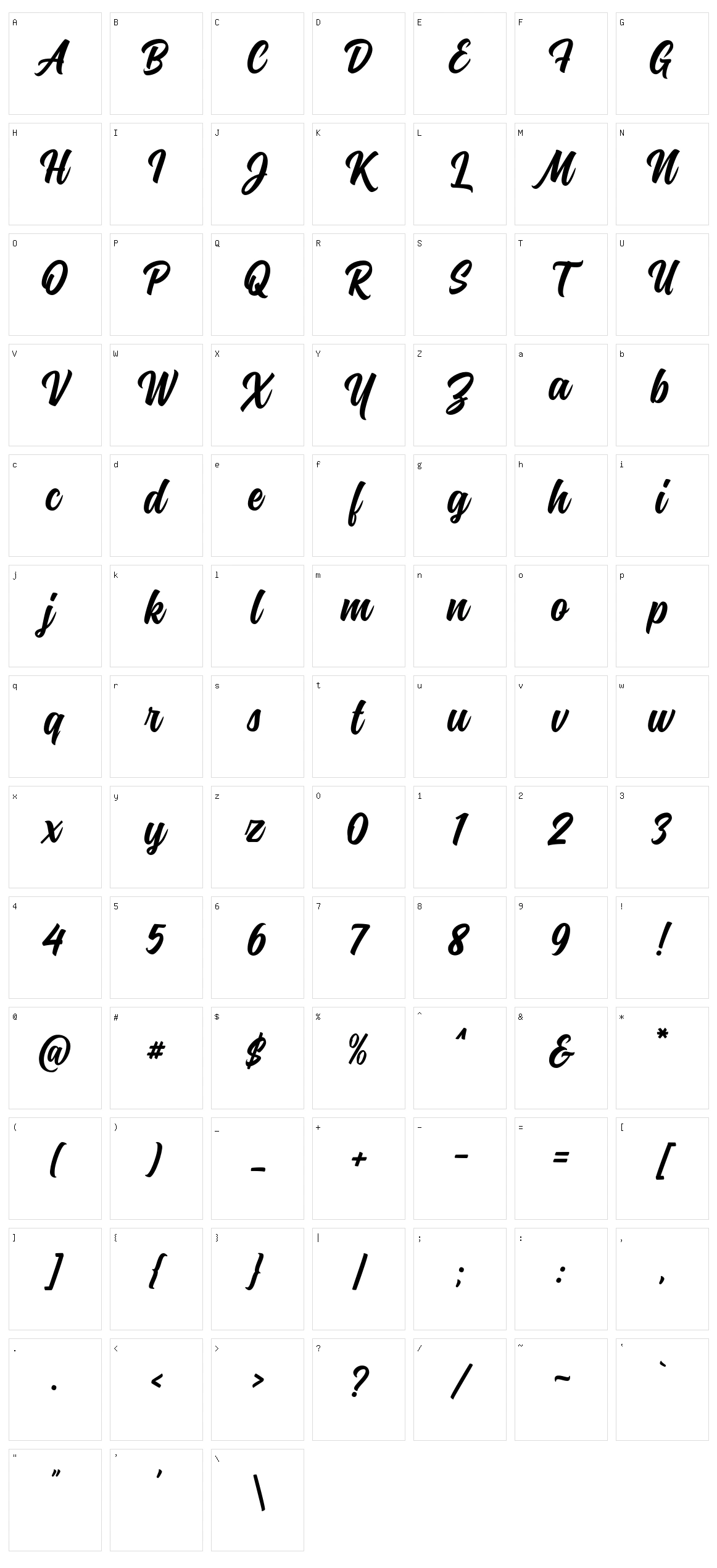 Montana Character Set