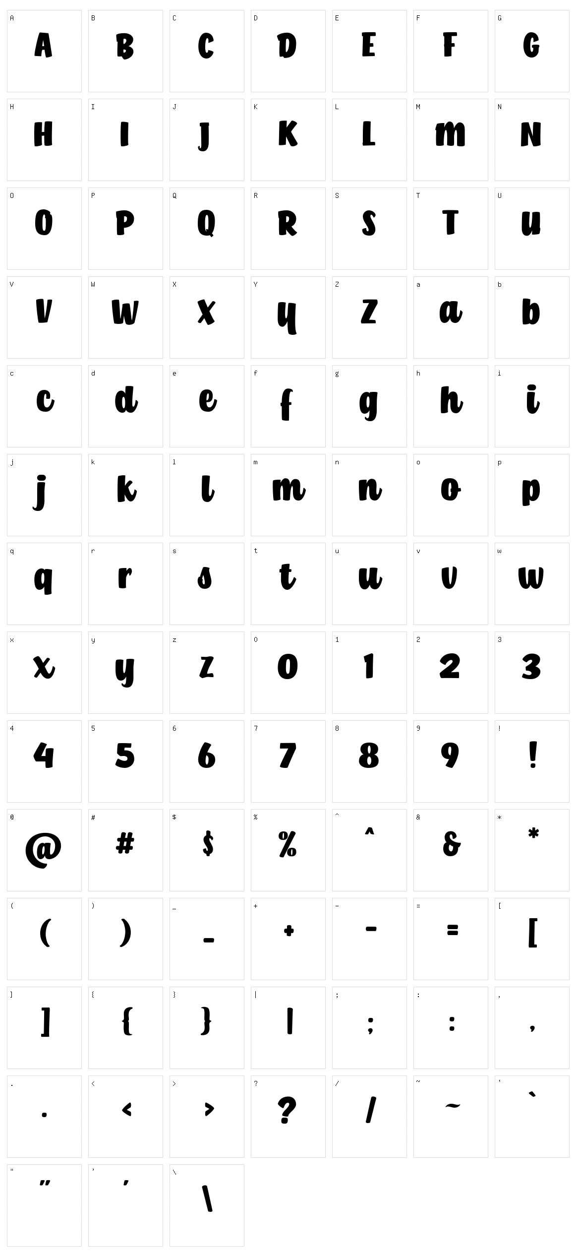 Hamish Character Set