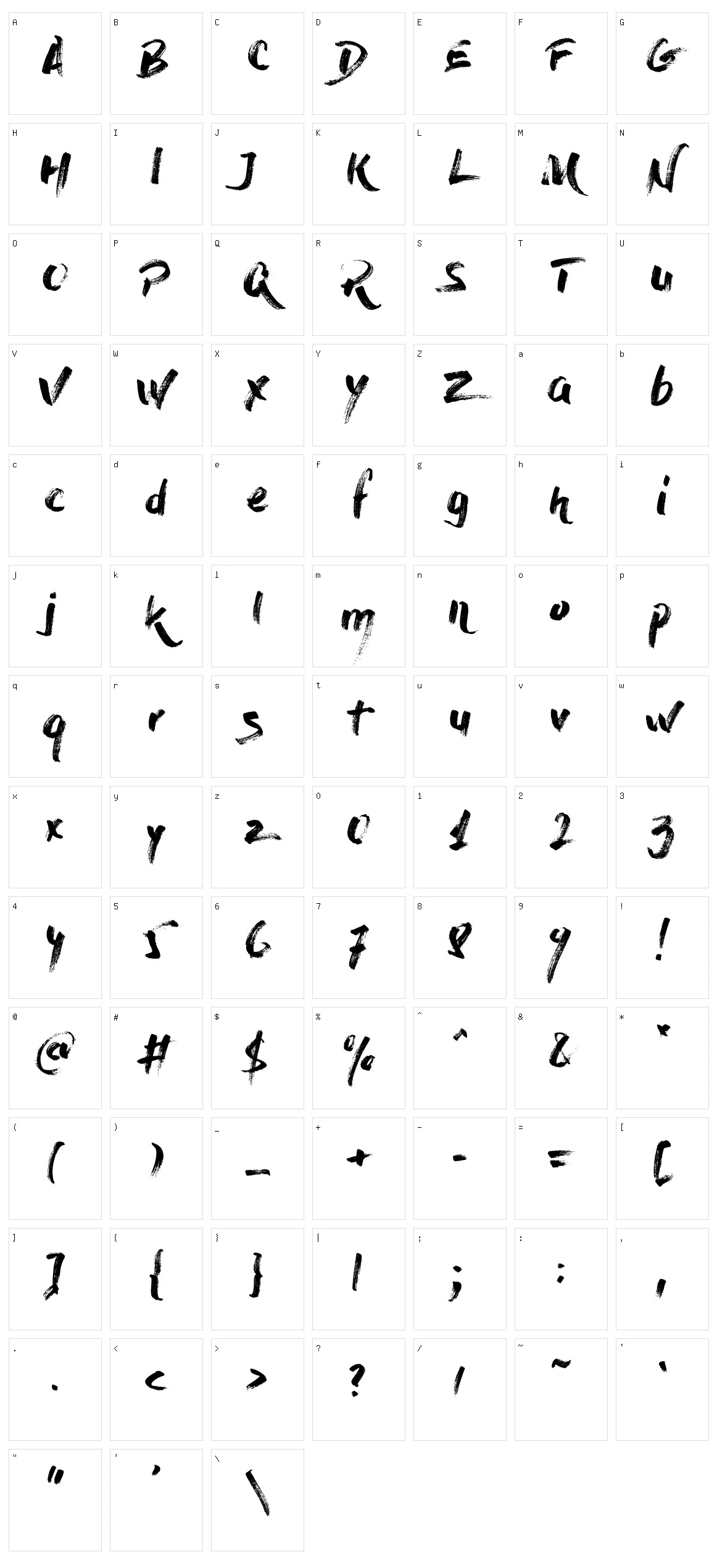 Dry Brush Character Set