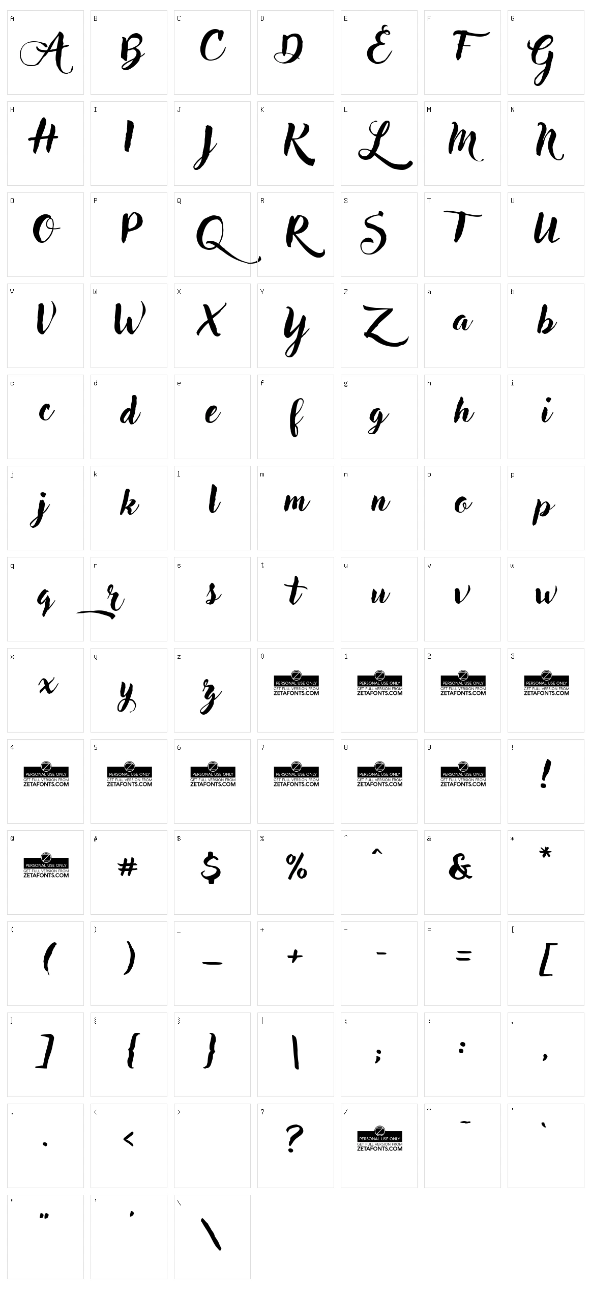 Adlery Character Set