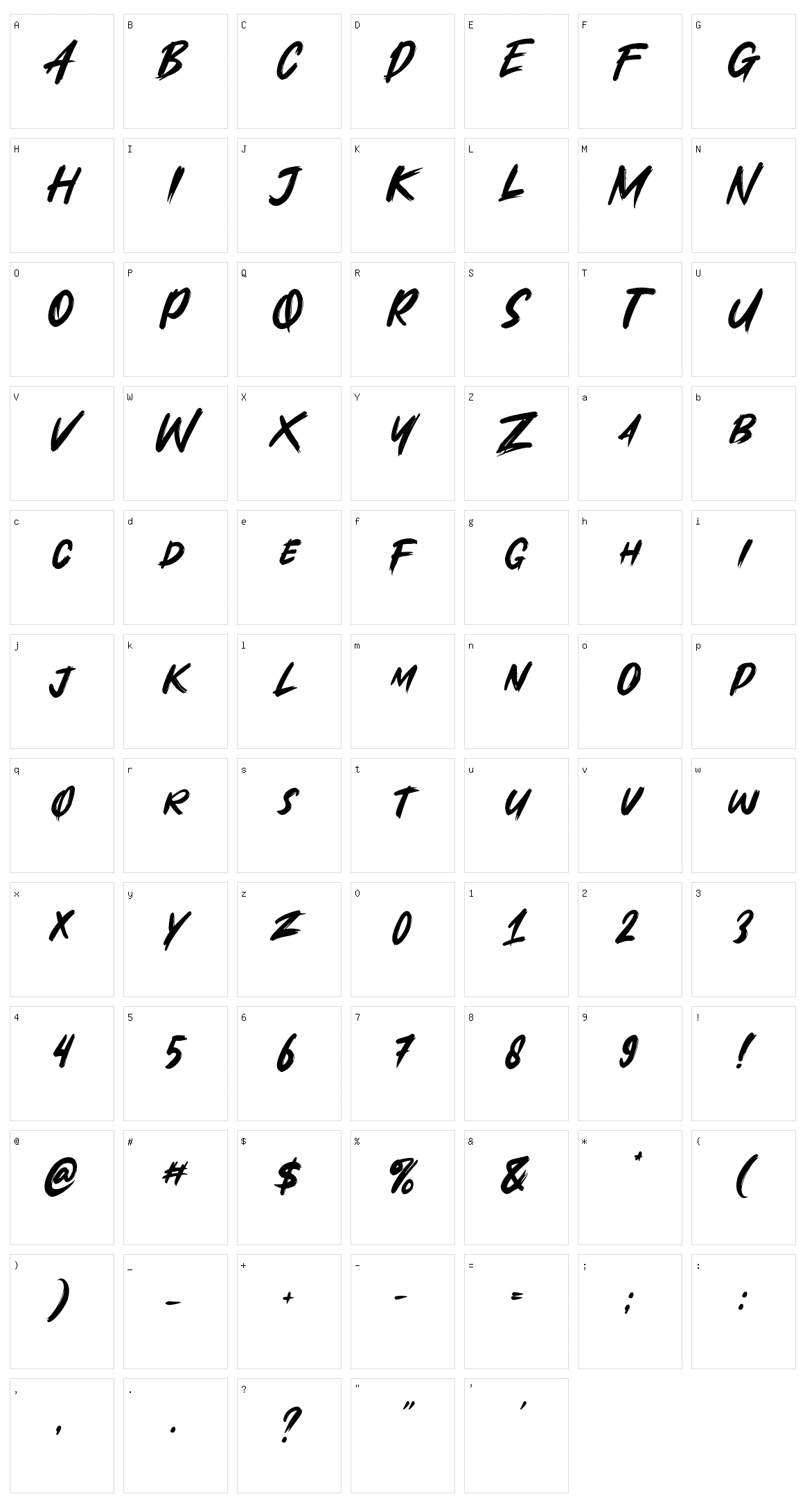Xtradex Character Set