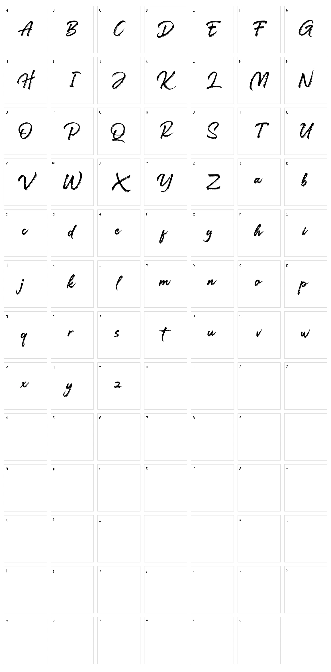 Darkline Character Set