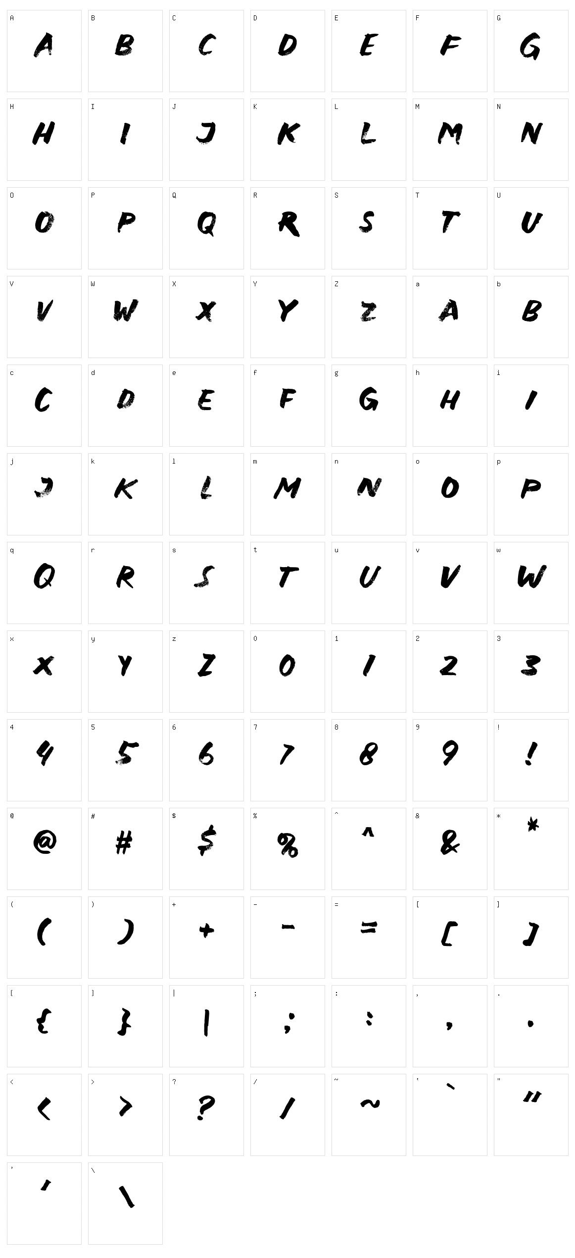 Natural Rough Character Set