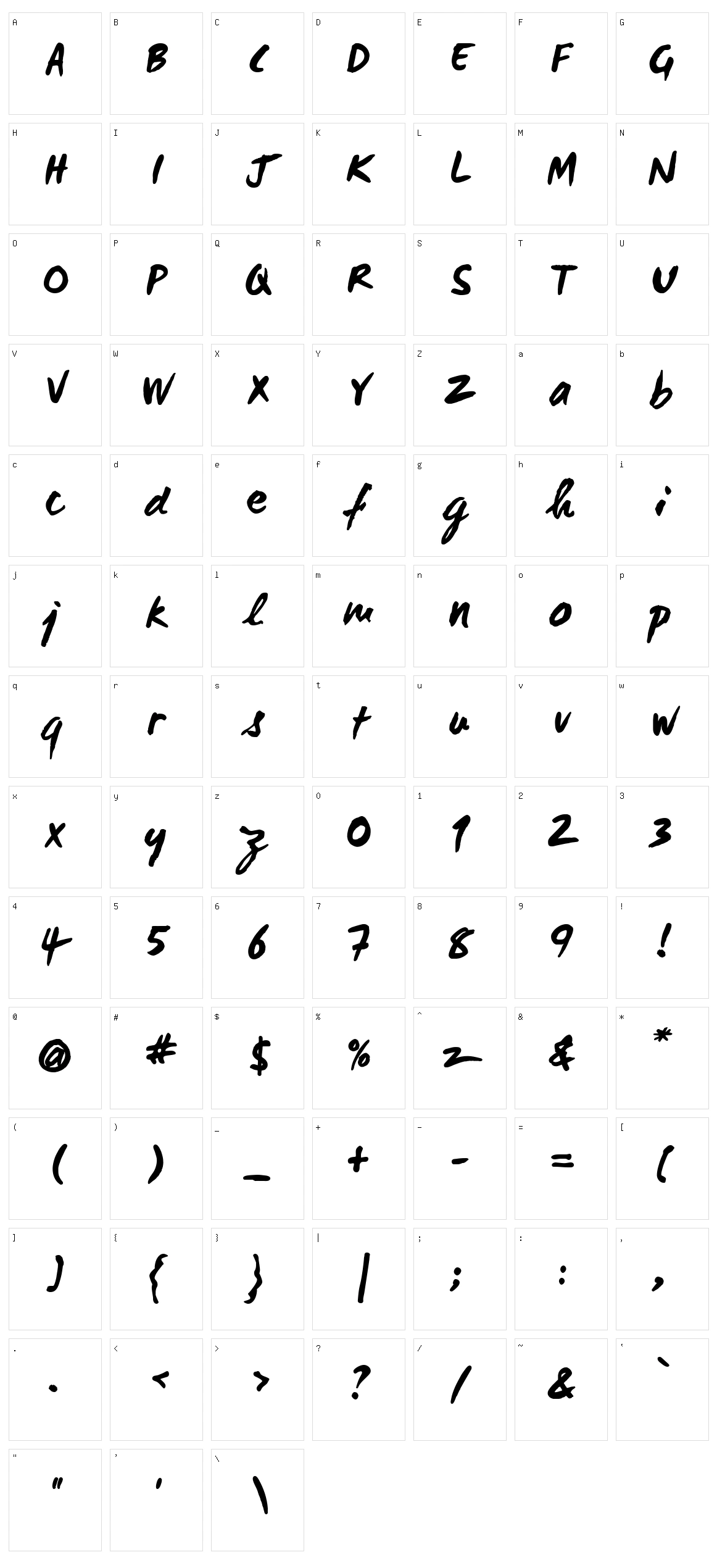 WC Mano Negra Bta Character Set
