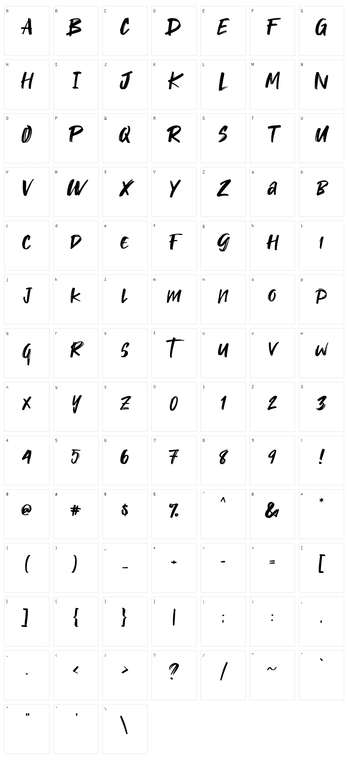 Takota Character Set