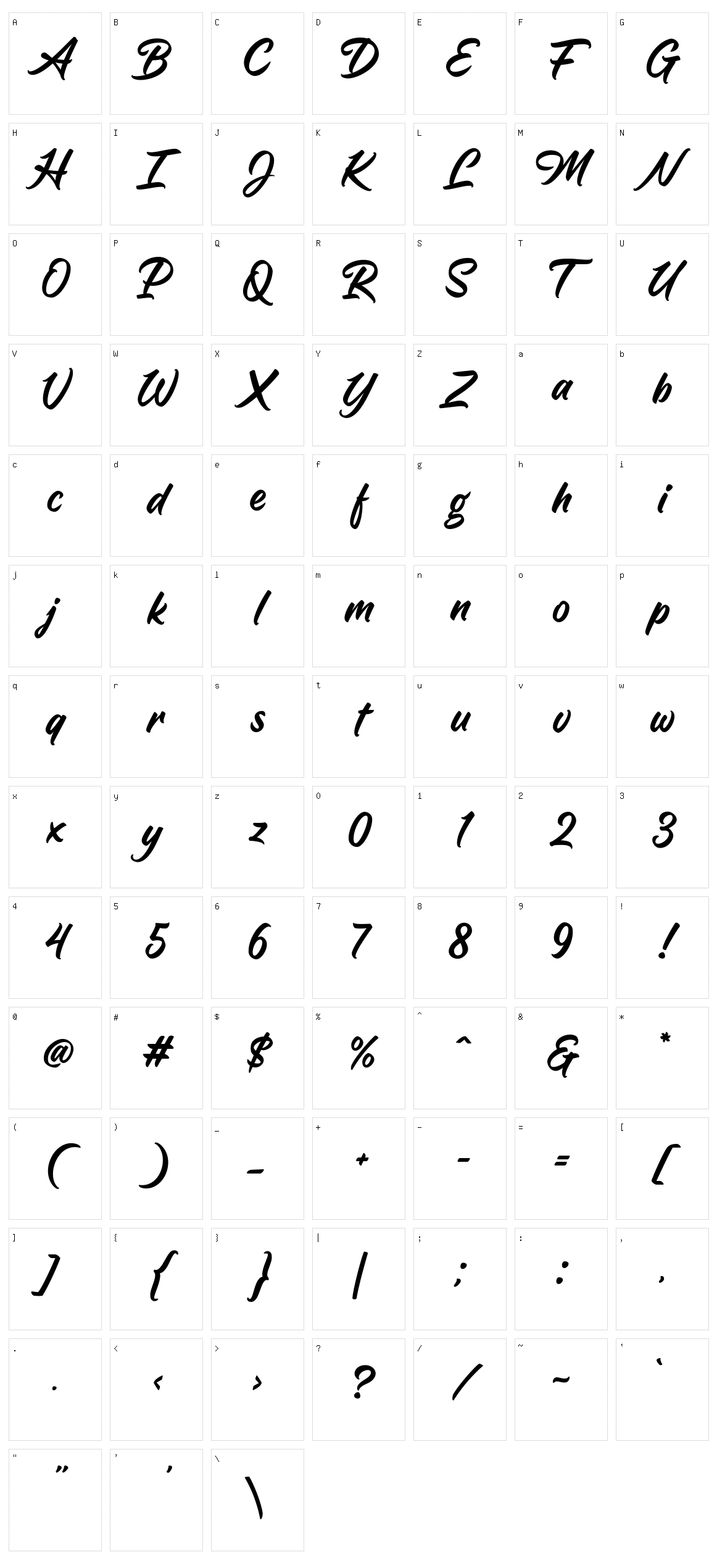 Billgates Character Set