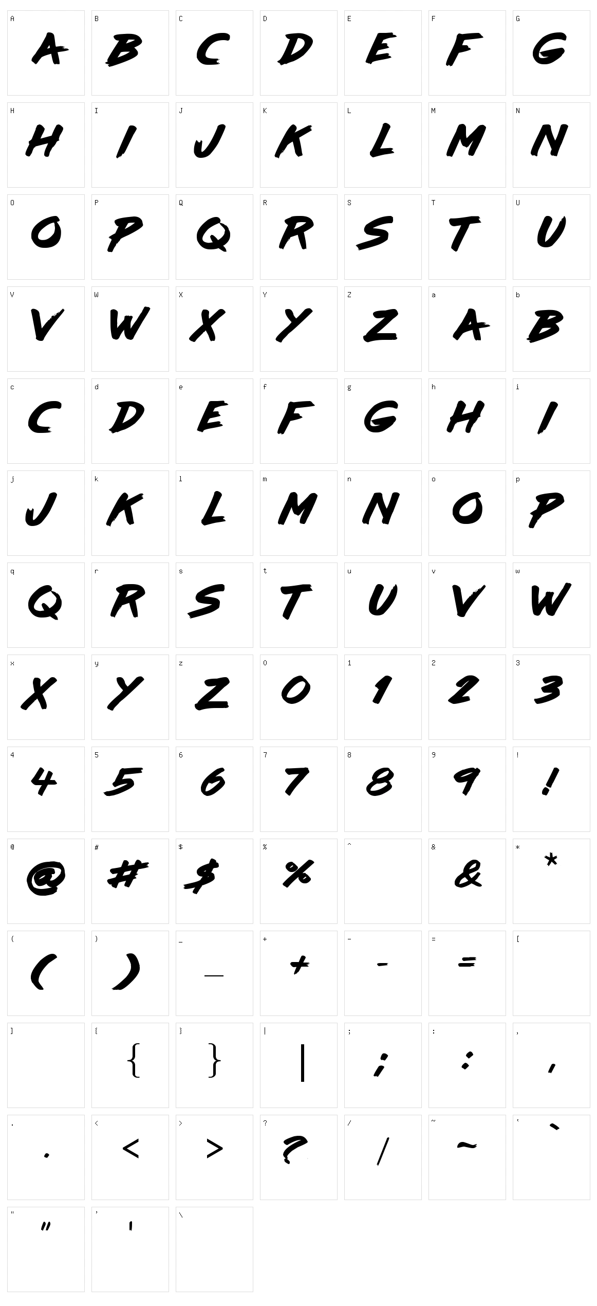 Lazer 84 Character Set