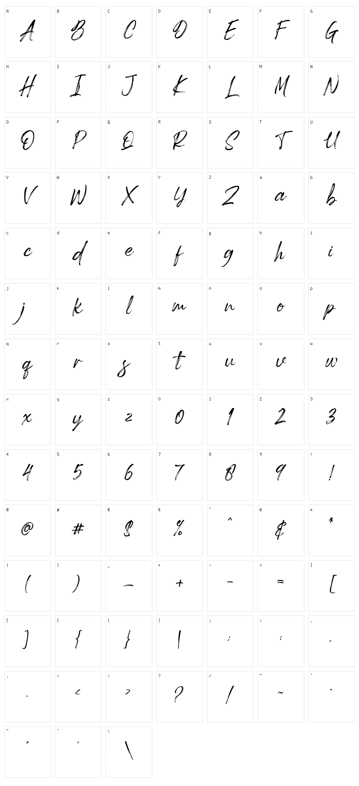 Spartwell Character Set