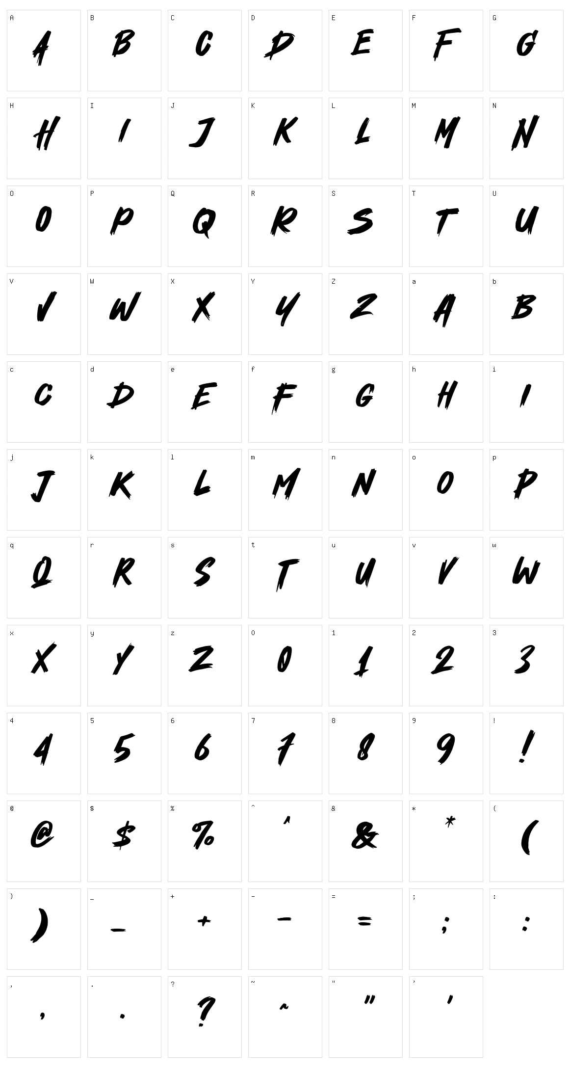 Heydex Character Set