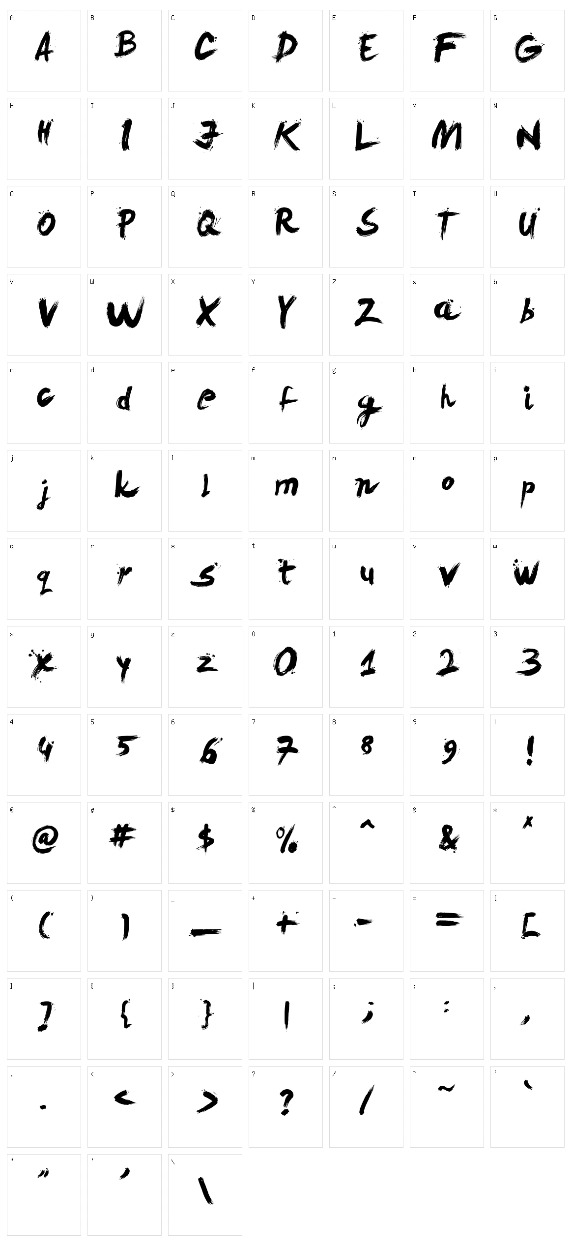 Levi Brush Character Set