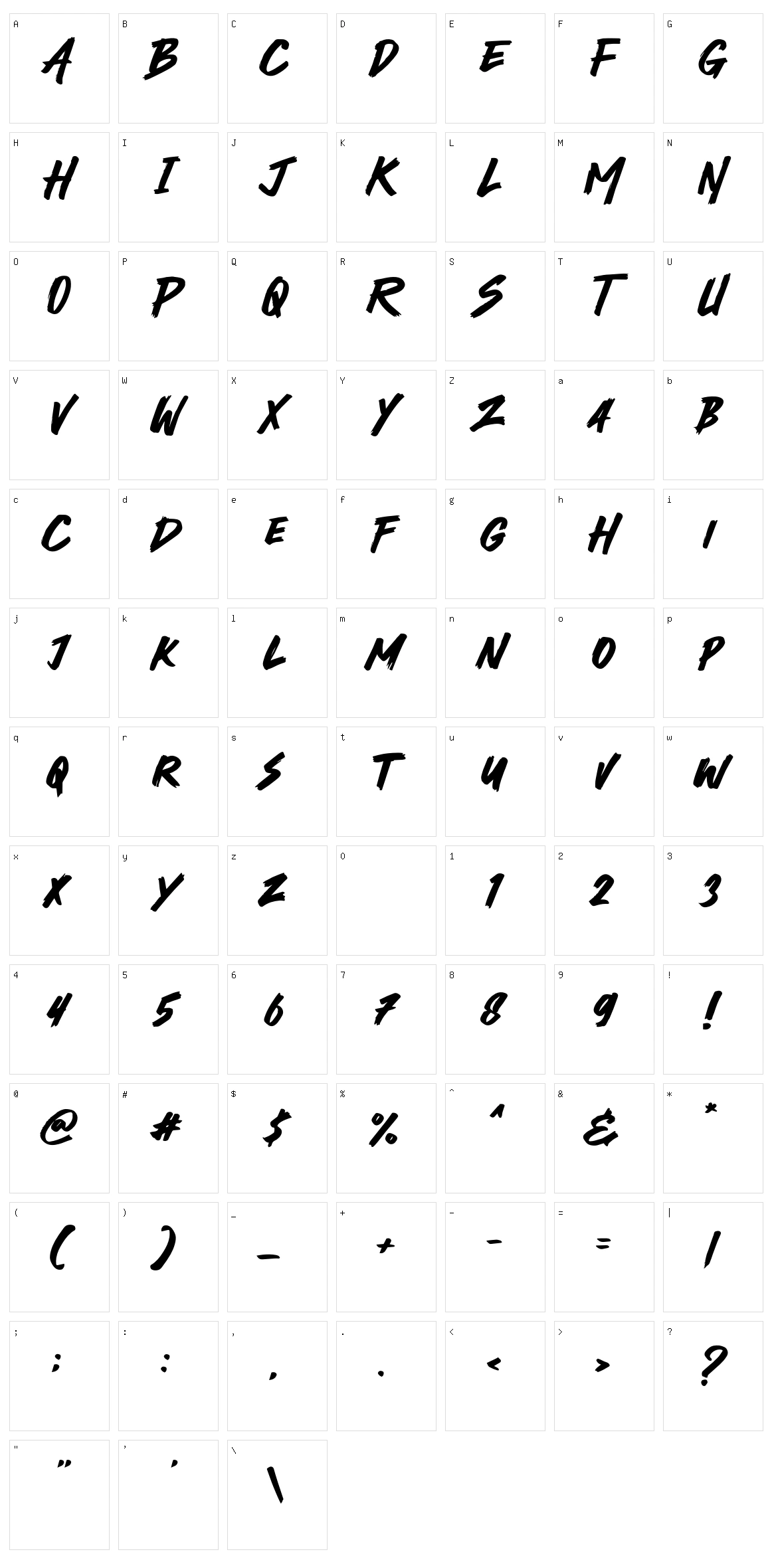 There Brat Character Set