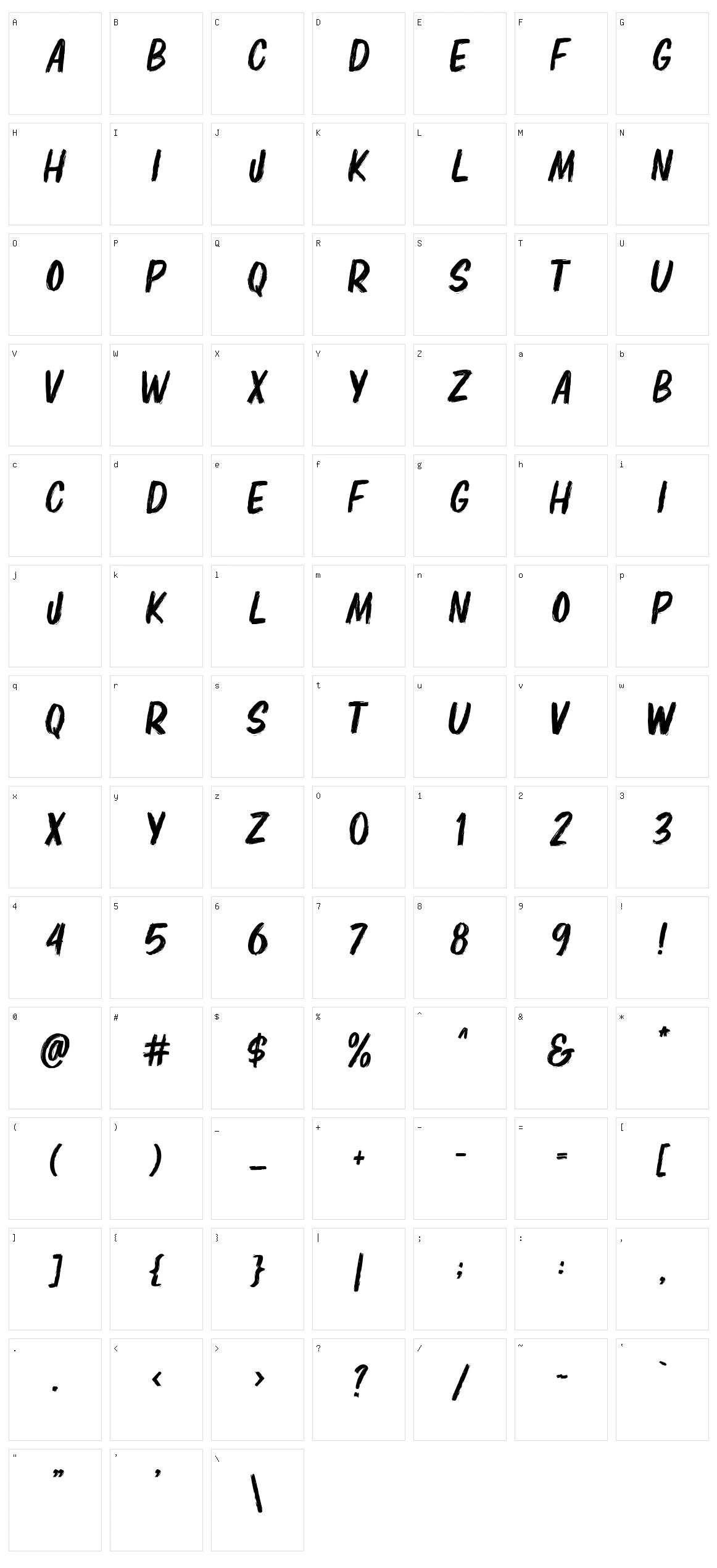 Elbrush Character Set