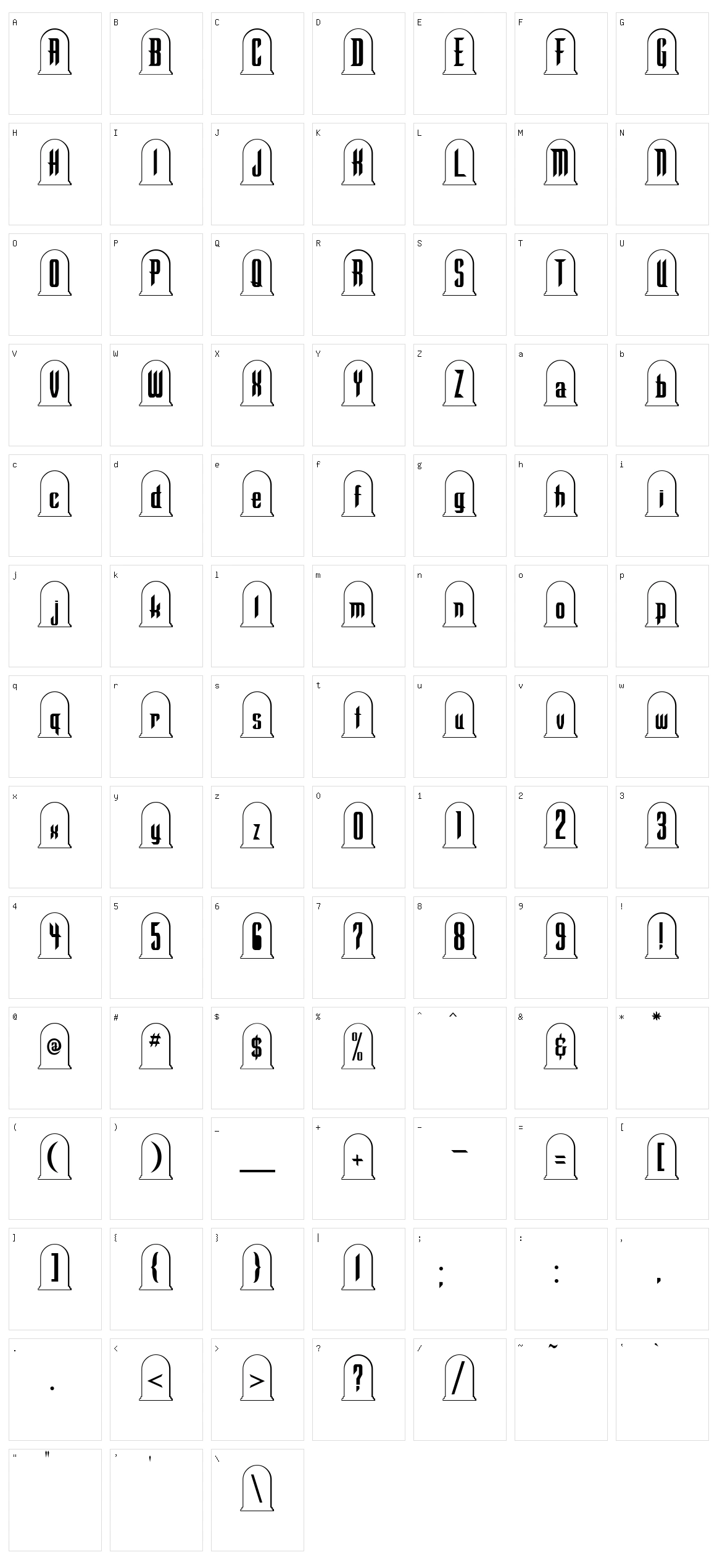 Graveyard Character Set