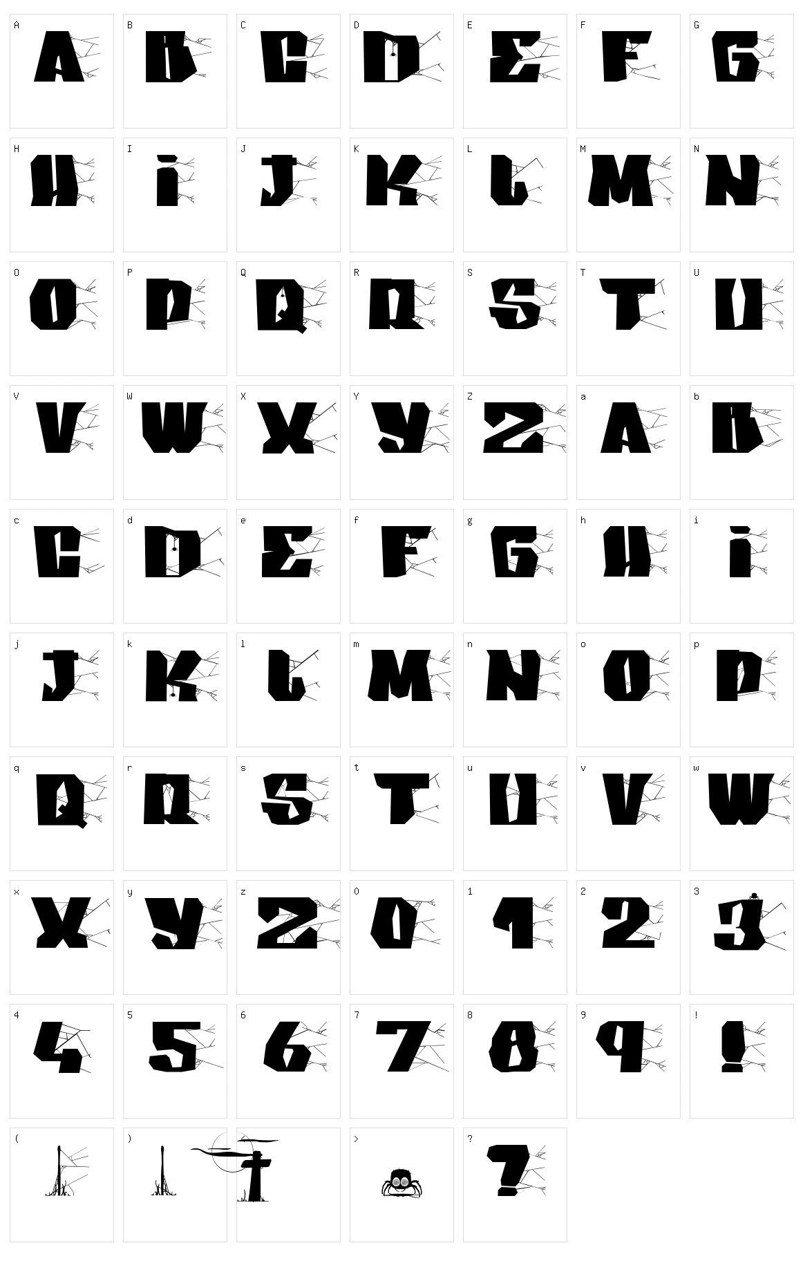 Arakphobia Character Set