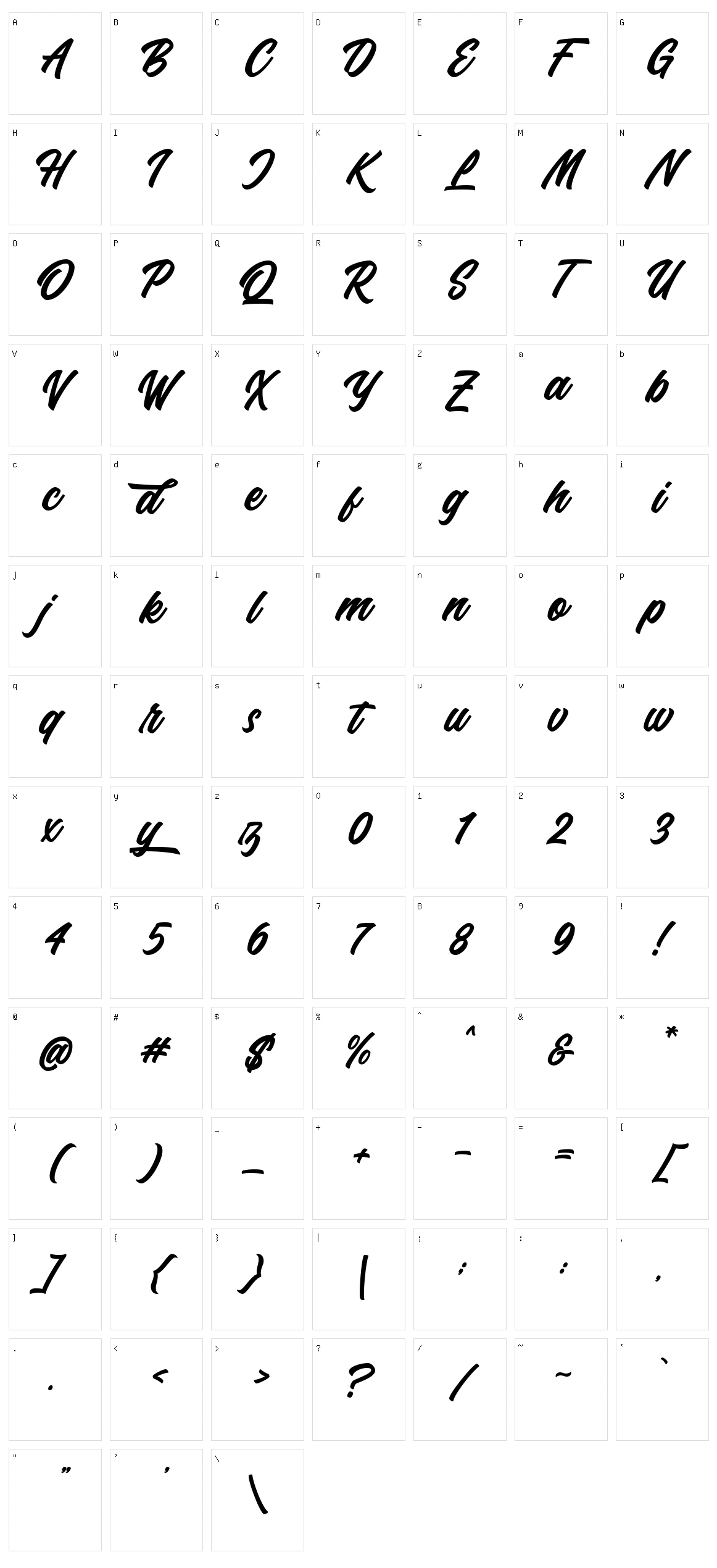 Haydes Character Set