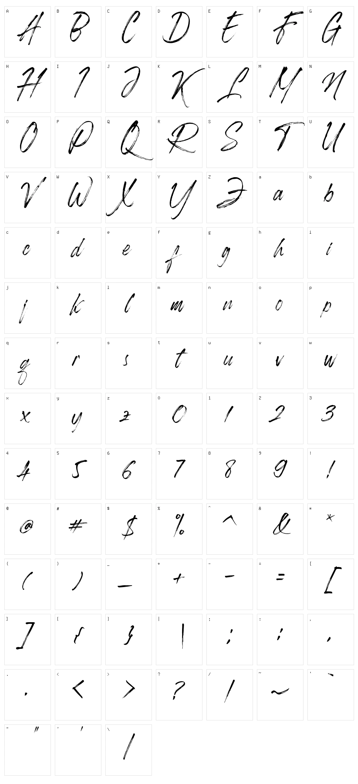 Roughmarker Character Set