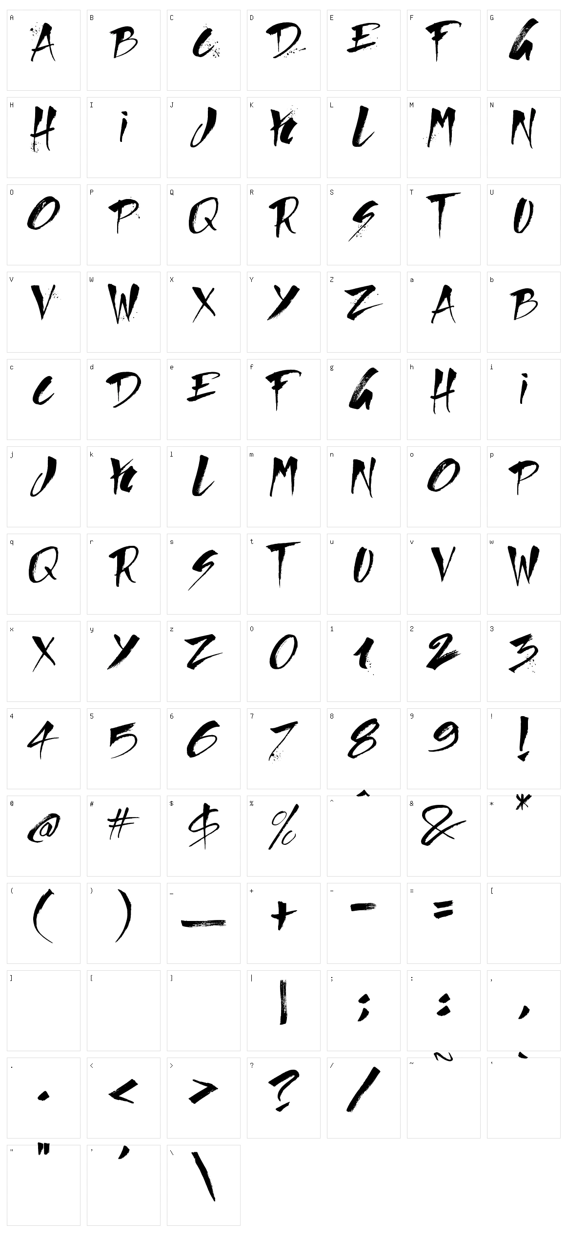 Direct du Gauche Character Set