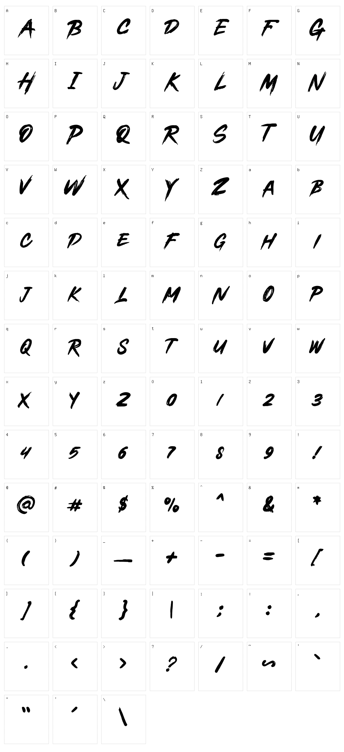 Buchery Character Set