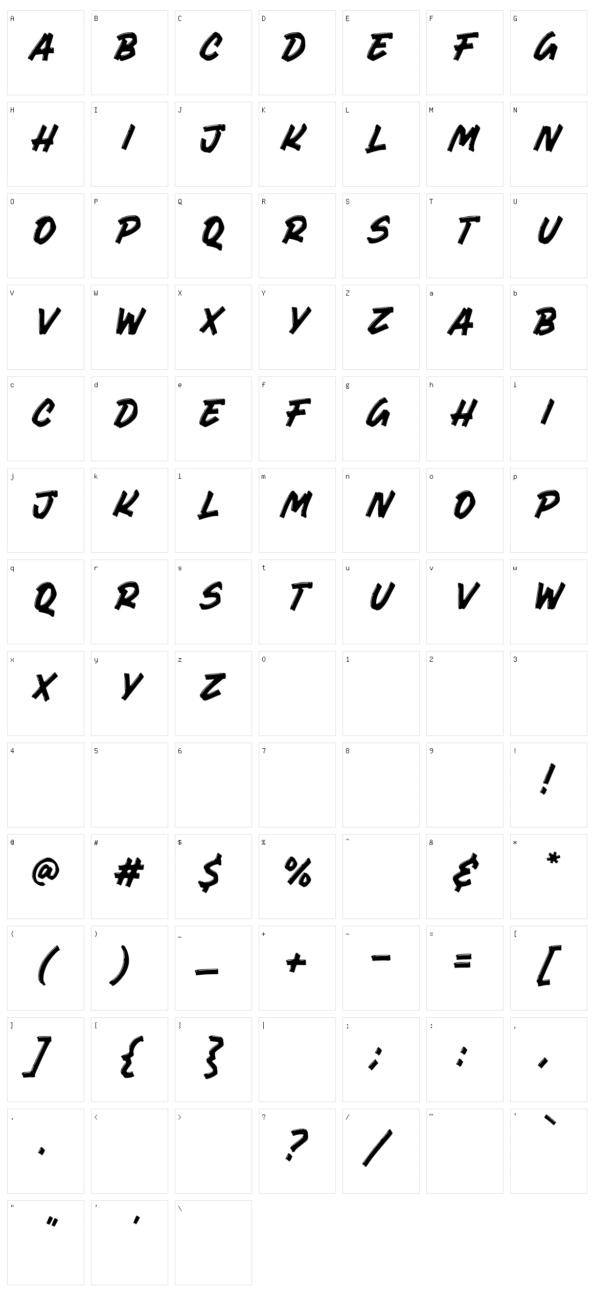 Comica Brush Character Set