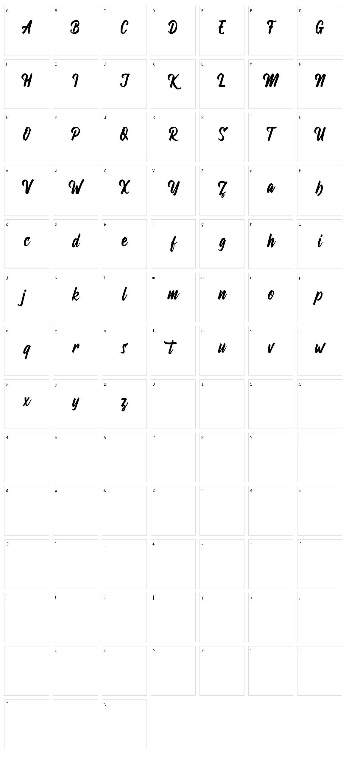Wandertucker Character Set