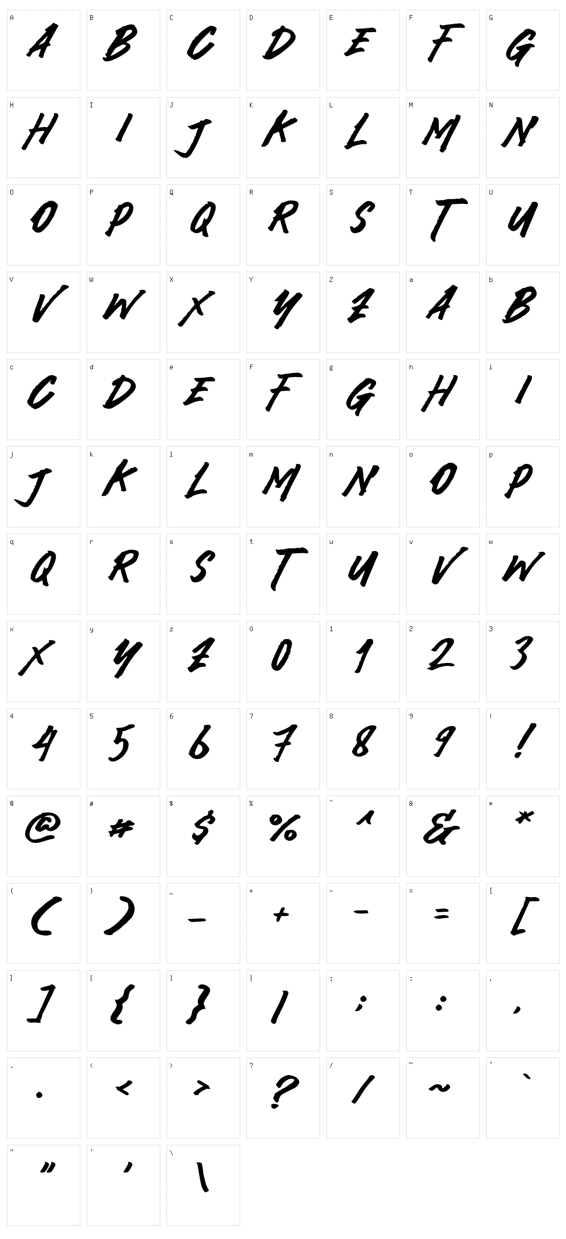 Yakin Character Set