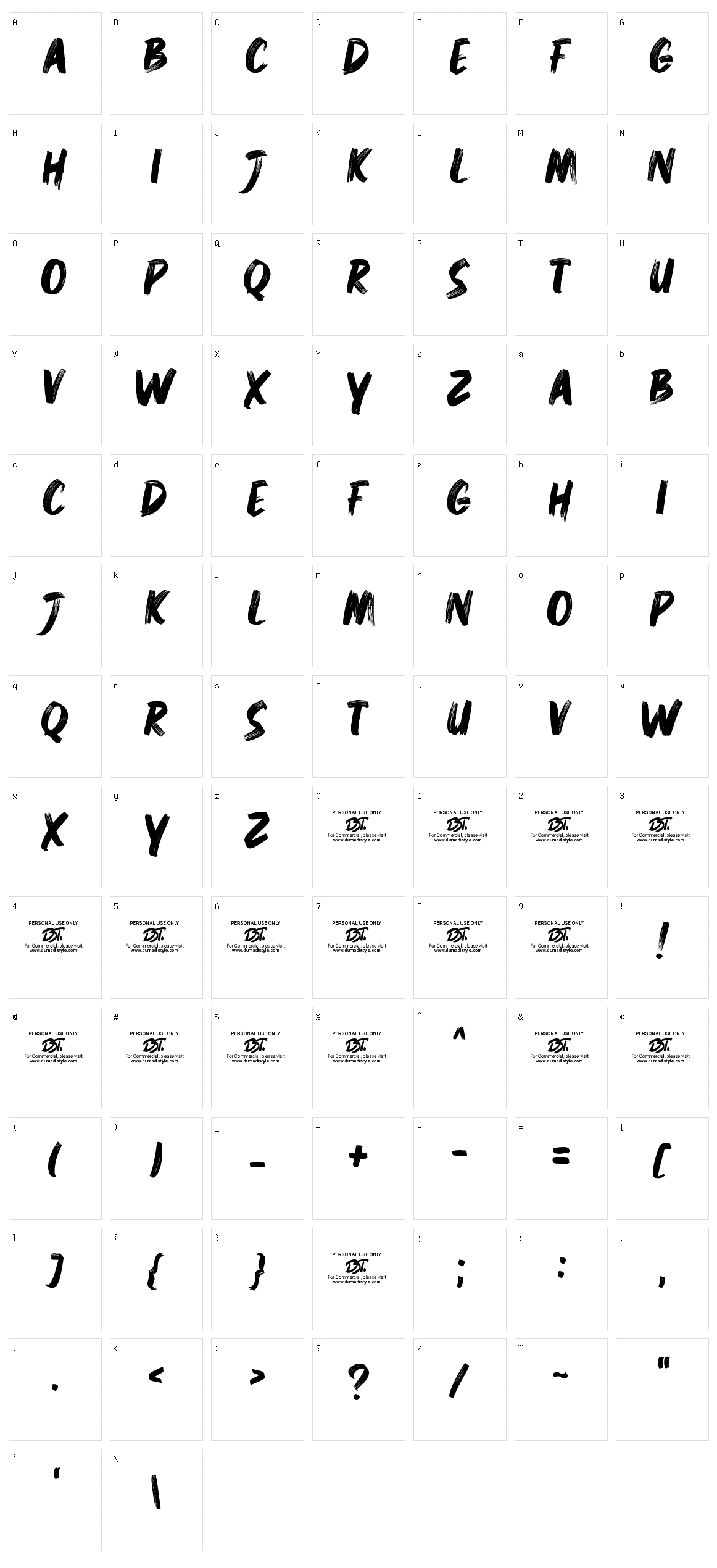 Rough Battle Character Set