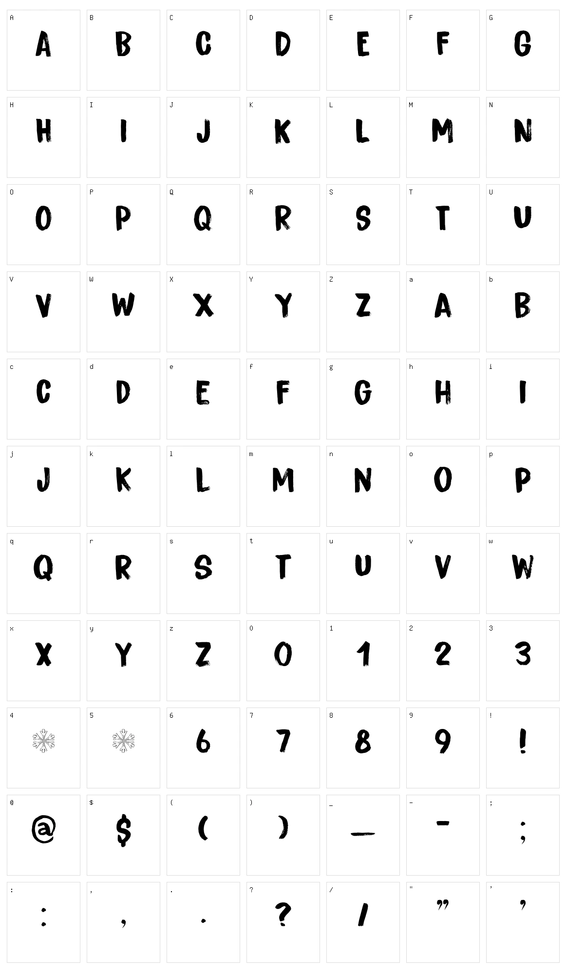 Bitterbrush Character Set