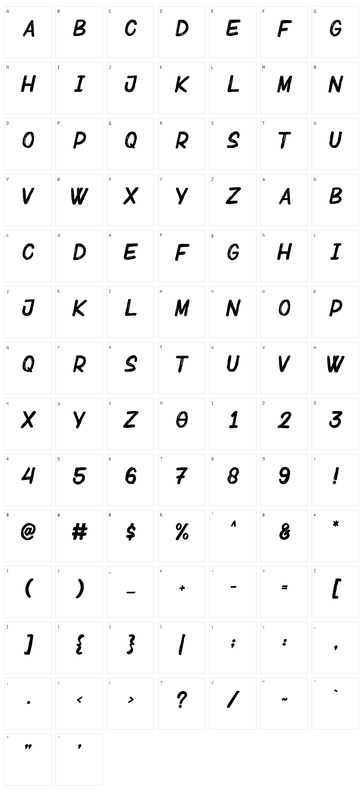 Bebrush Character Set