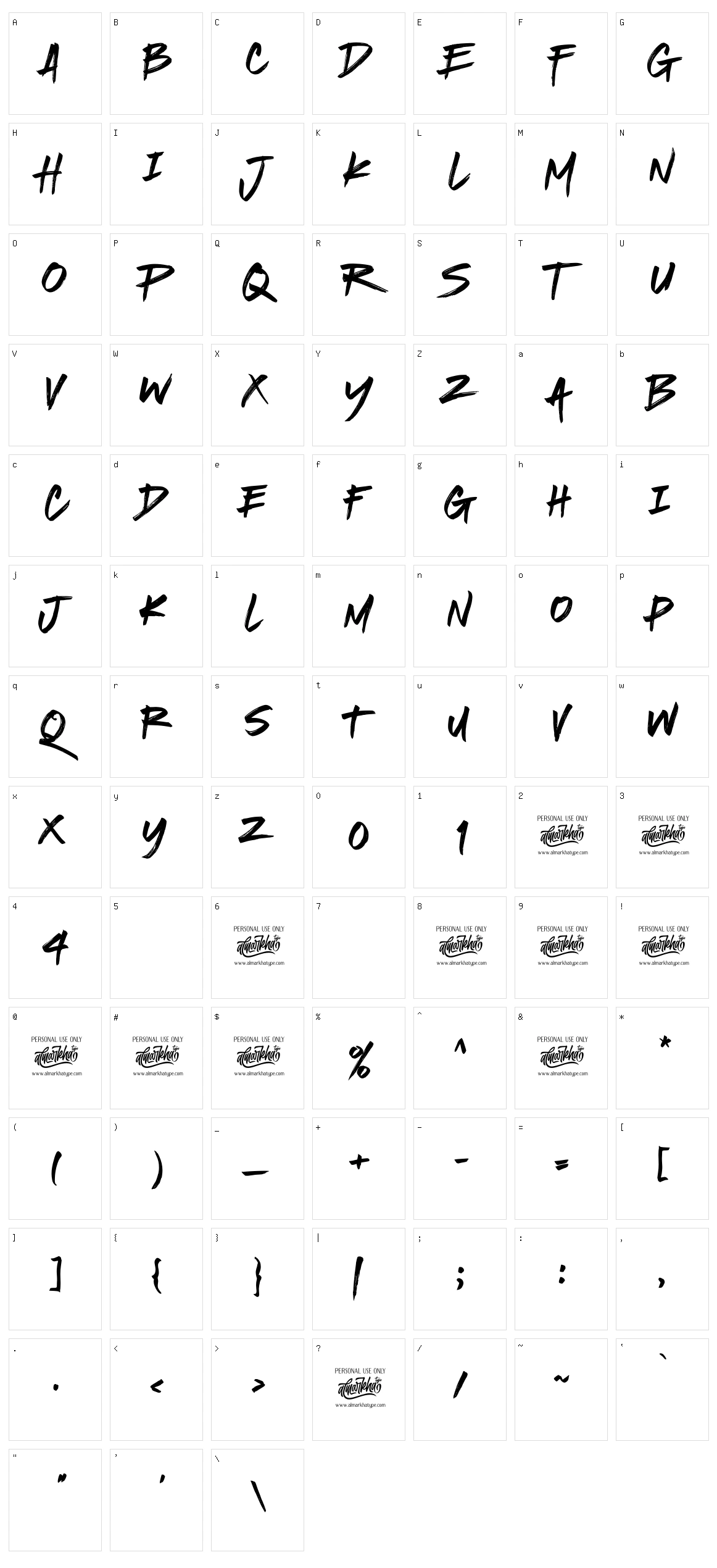 Quakerhack Character Set