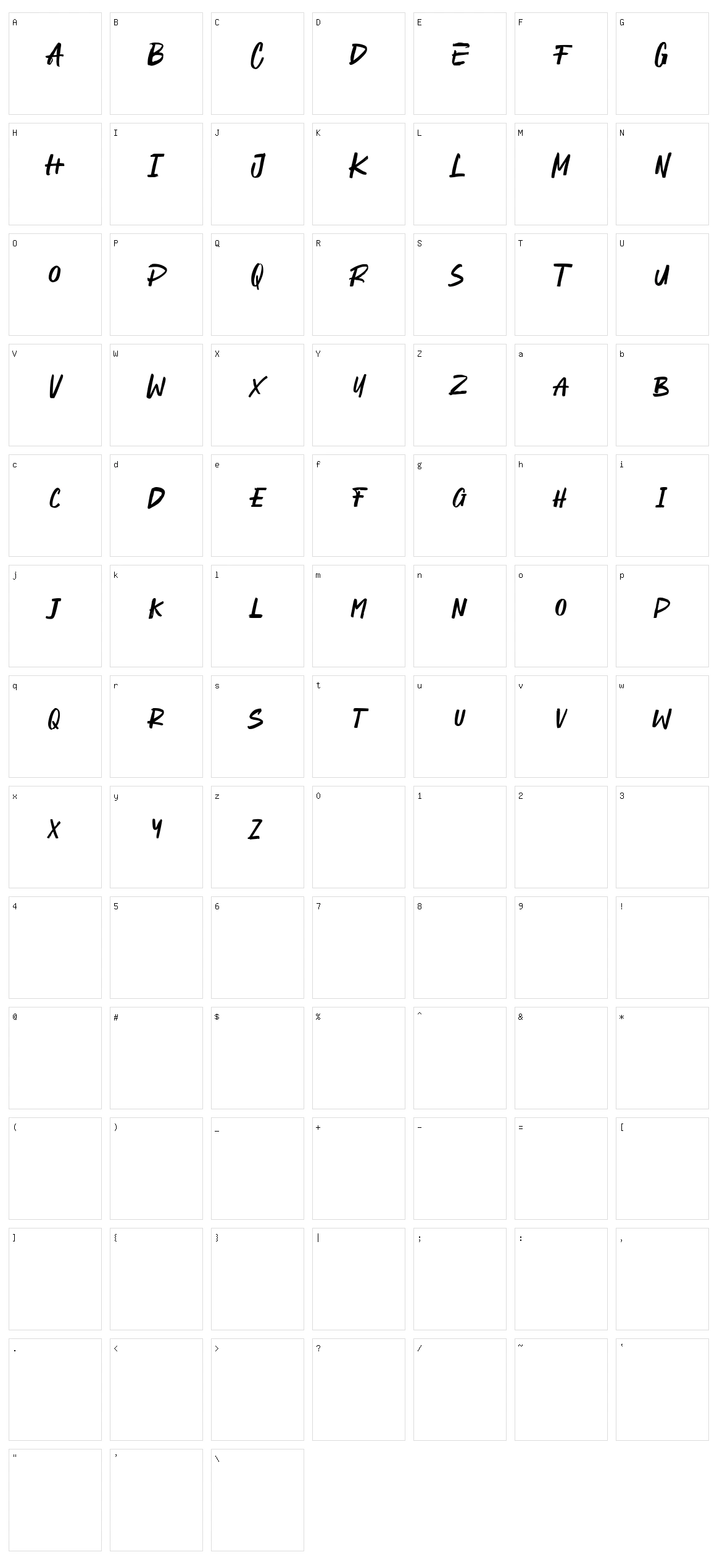 Fauxrawk Character Set
