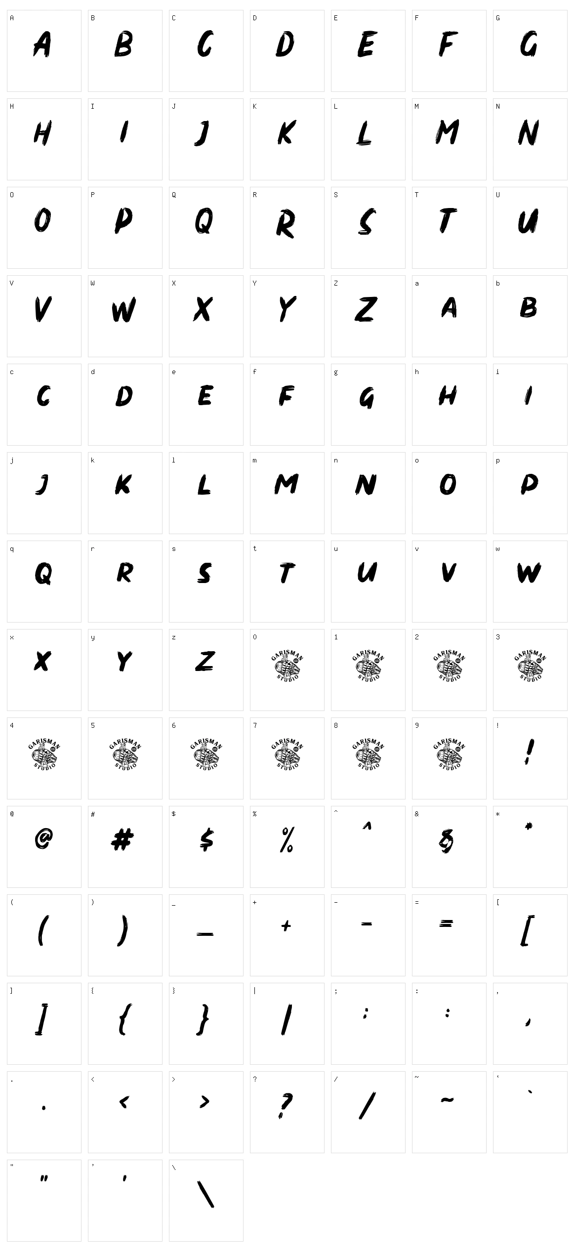 Dirty Brush Character Set