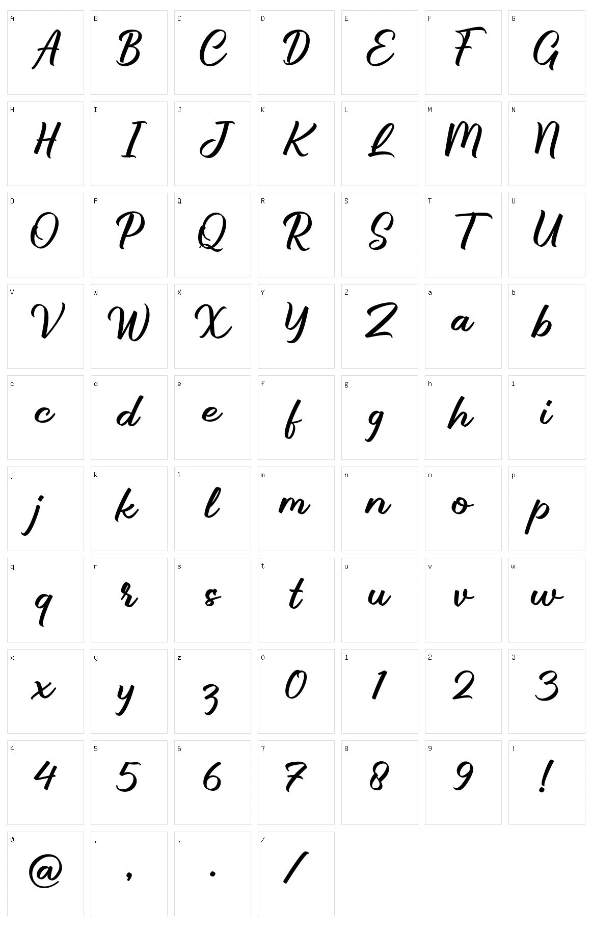 Brillotus Character Set