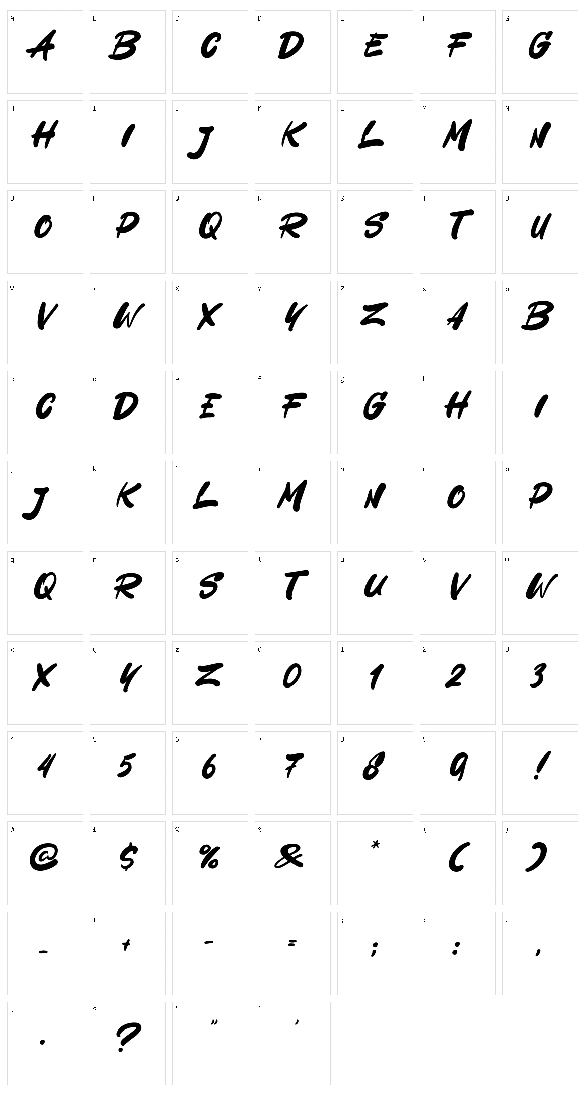 Autodex Character Set