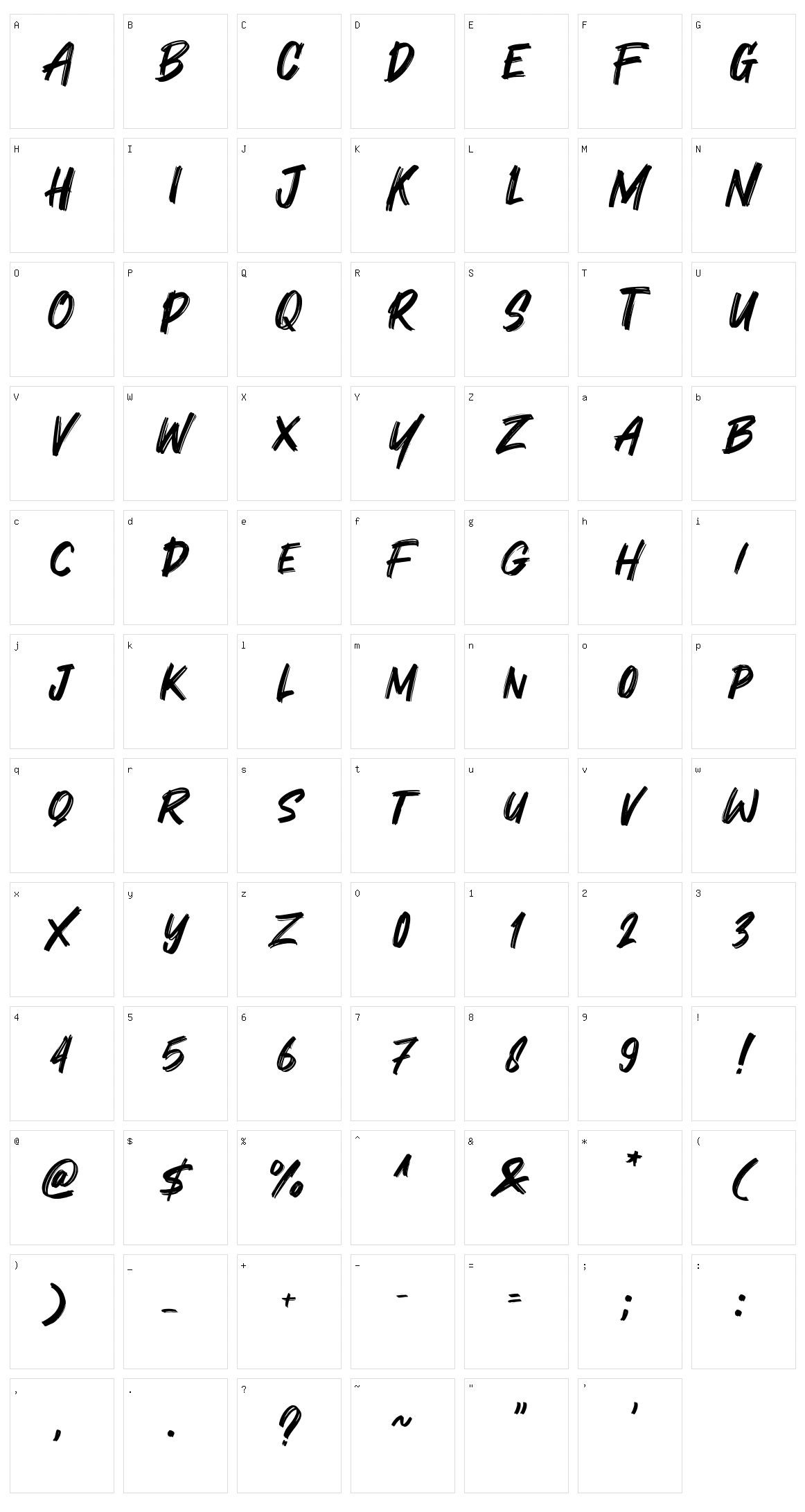 Cooldex Character Set