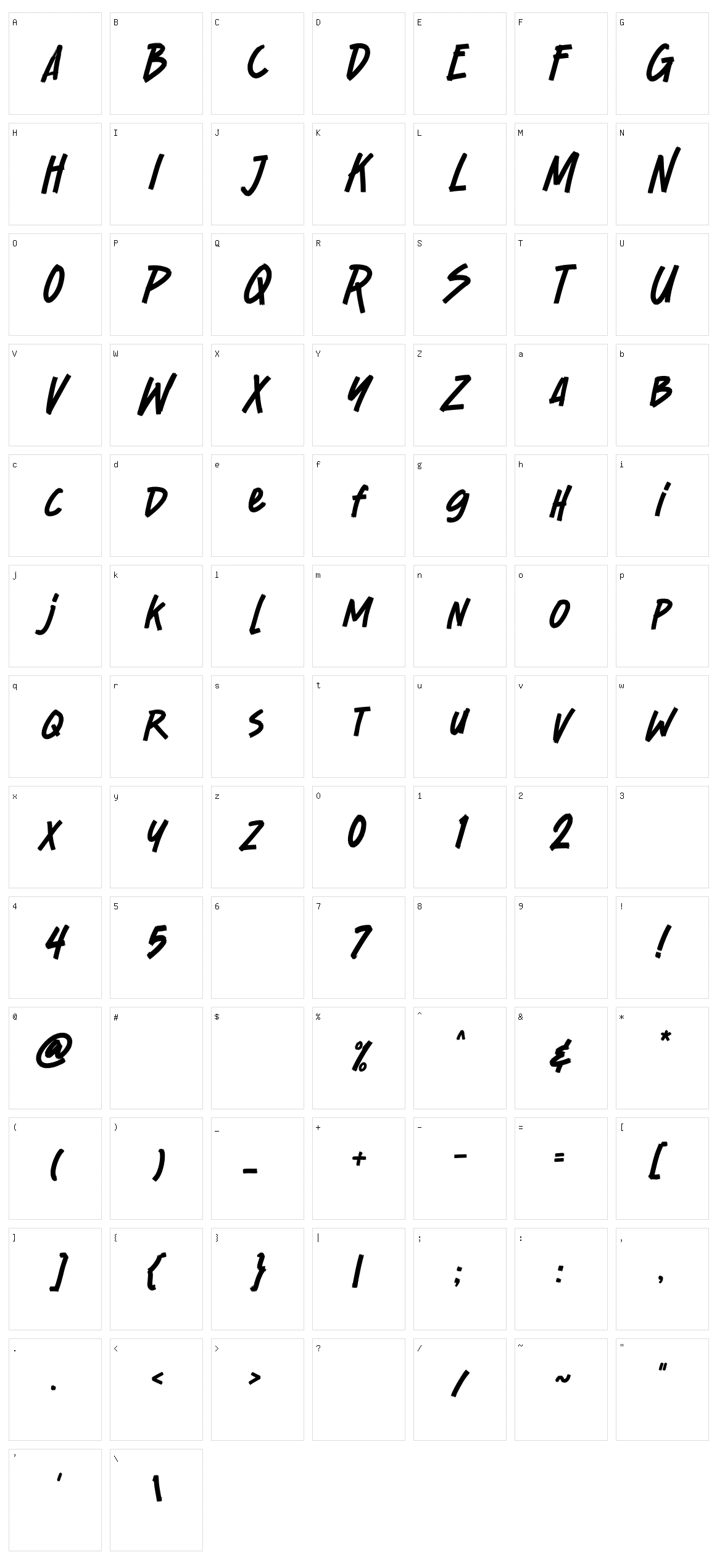 Bad Brush Character Set