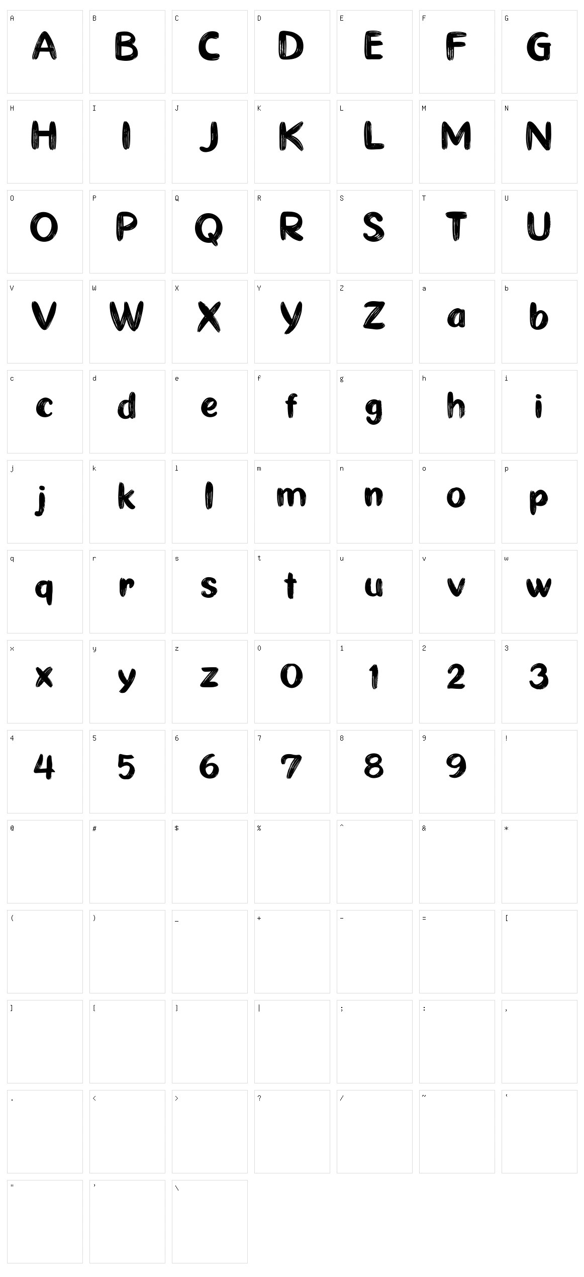 Ghiya Strokes Character Set