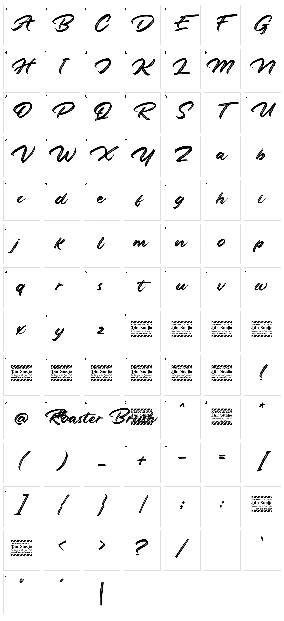 Roaster Brush Character Set