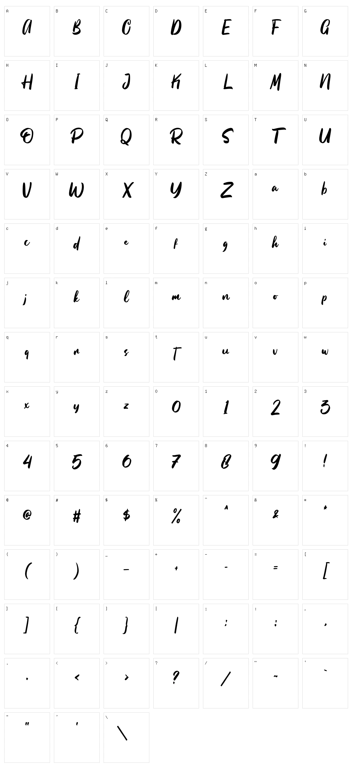 Beattingvile Character Set
