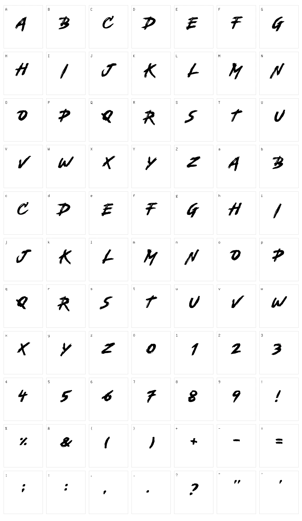 Backbones Character Set