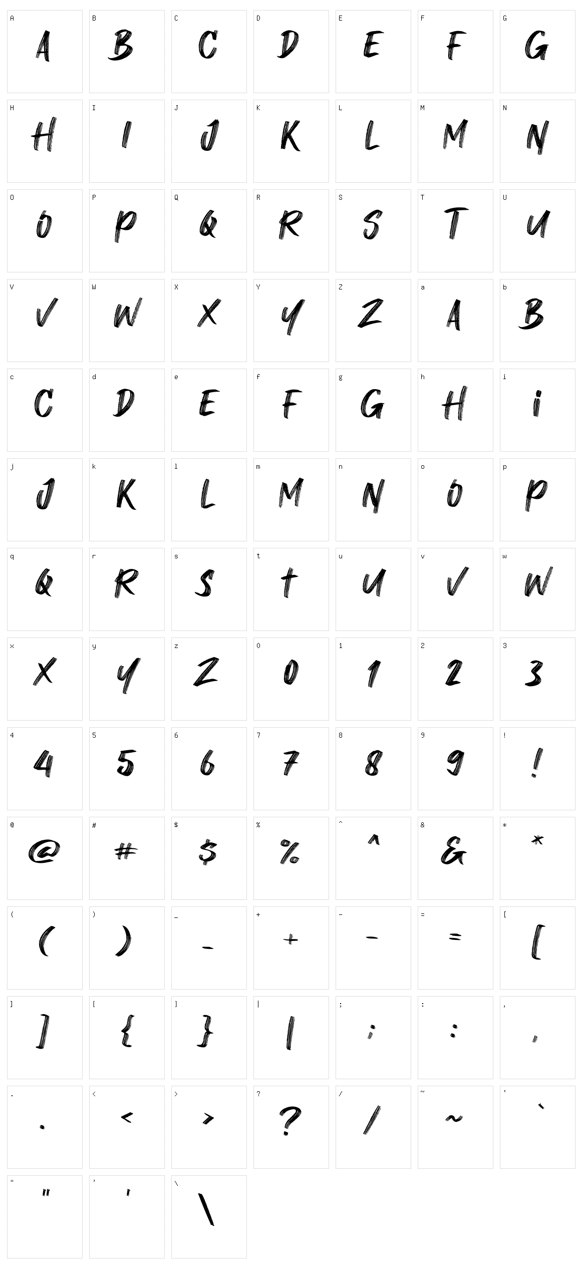 Binjay Character Set