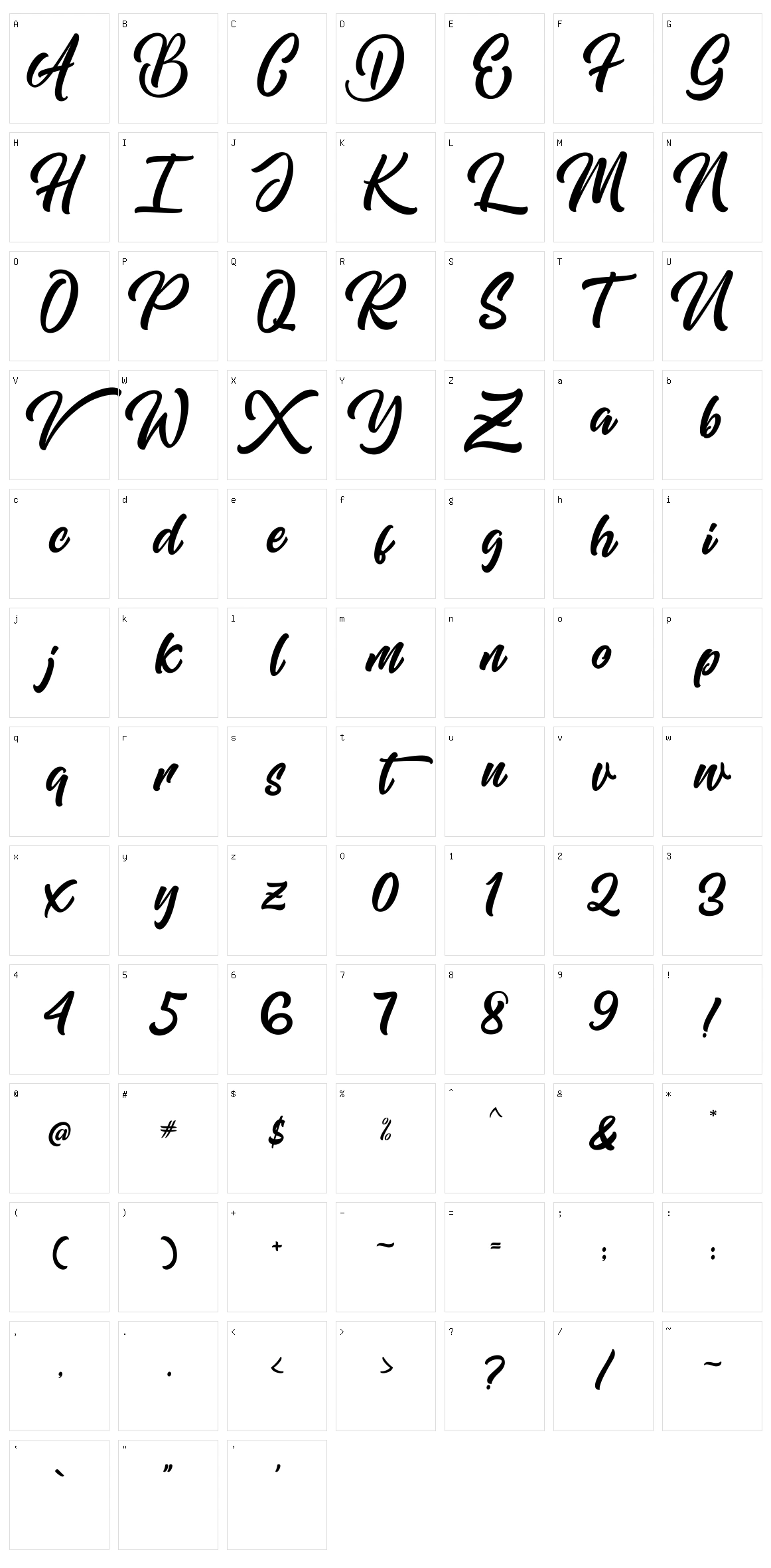 Mishaland Character Set