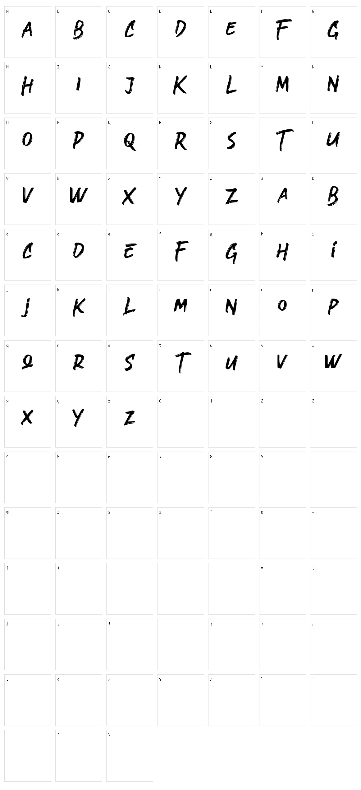 Grotters Character Set