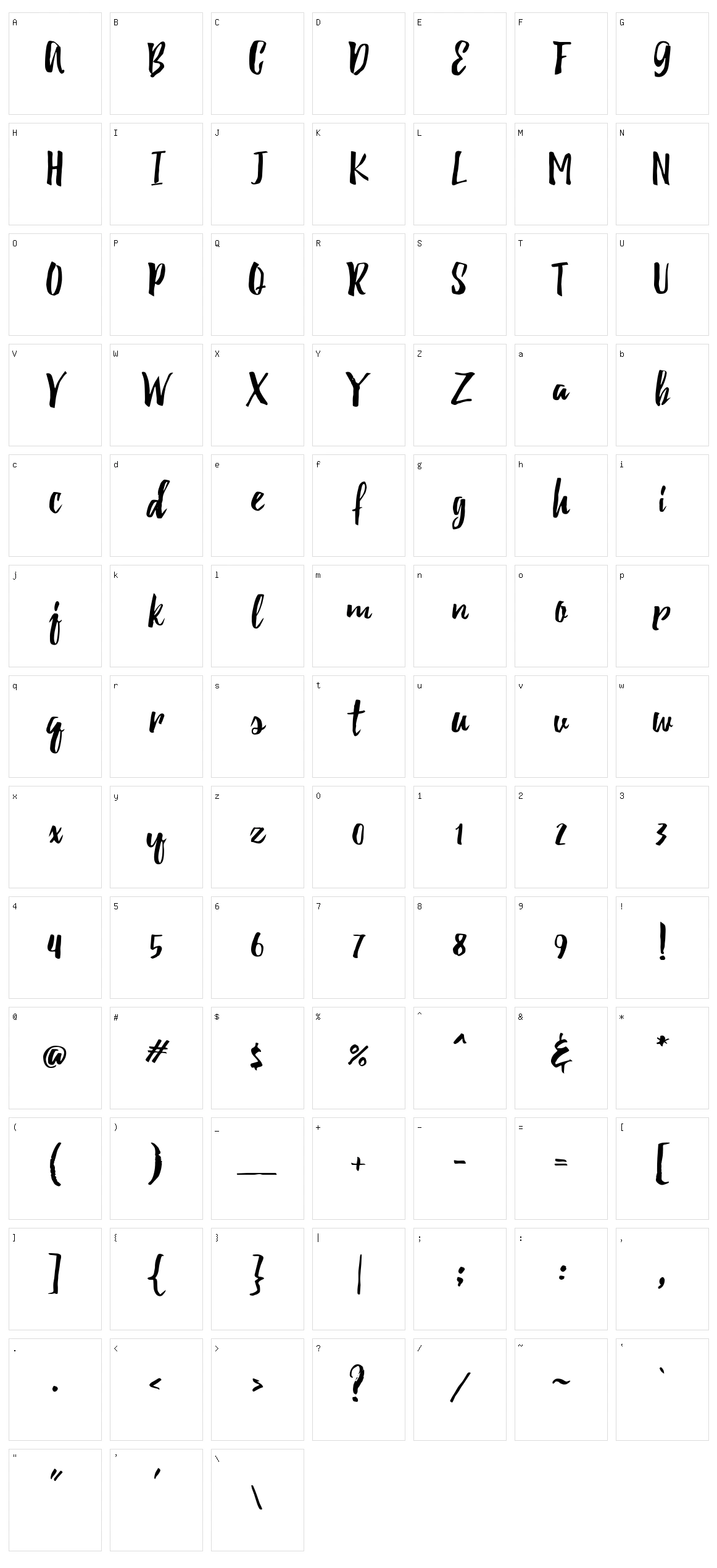 Beacon Character Set