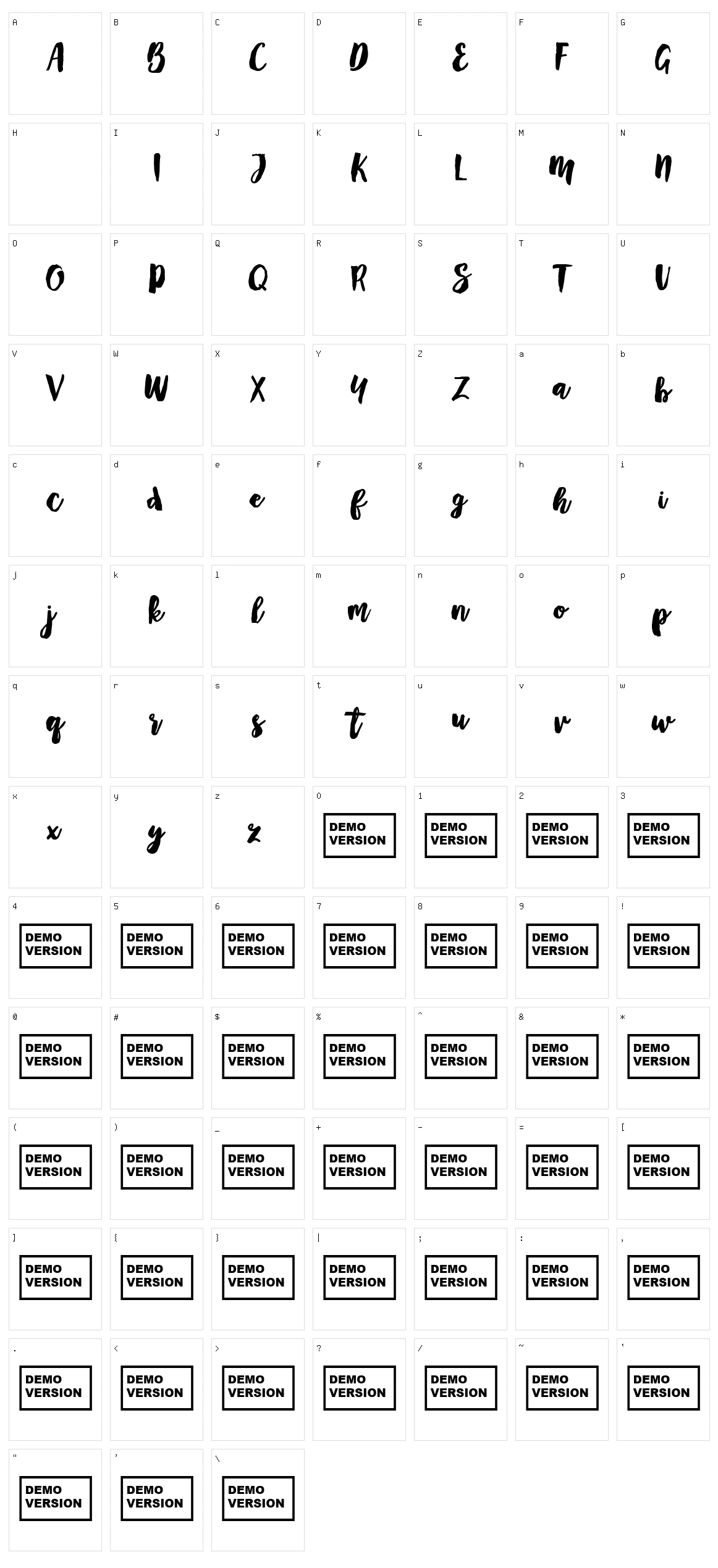 Mayton Character Set