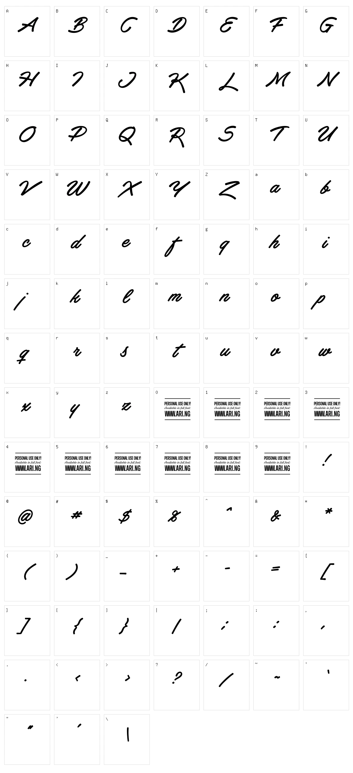 Haydon Brush Character Set