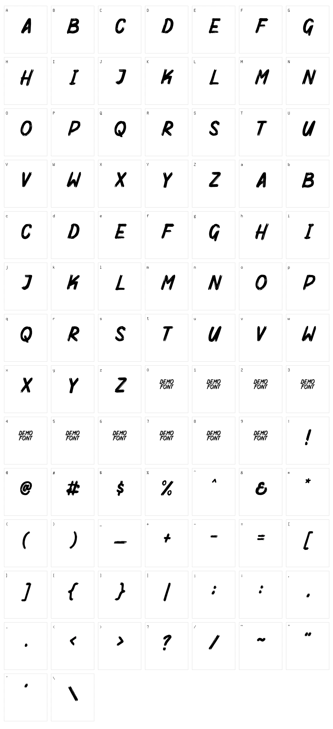 Mighty Brush Character Set