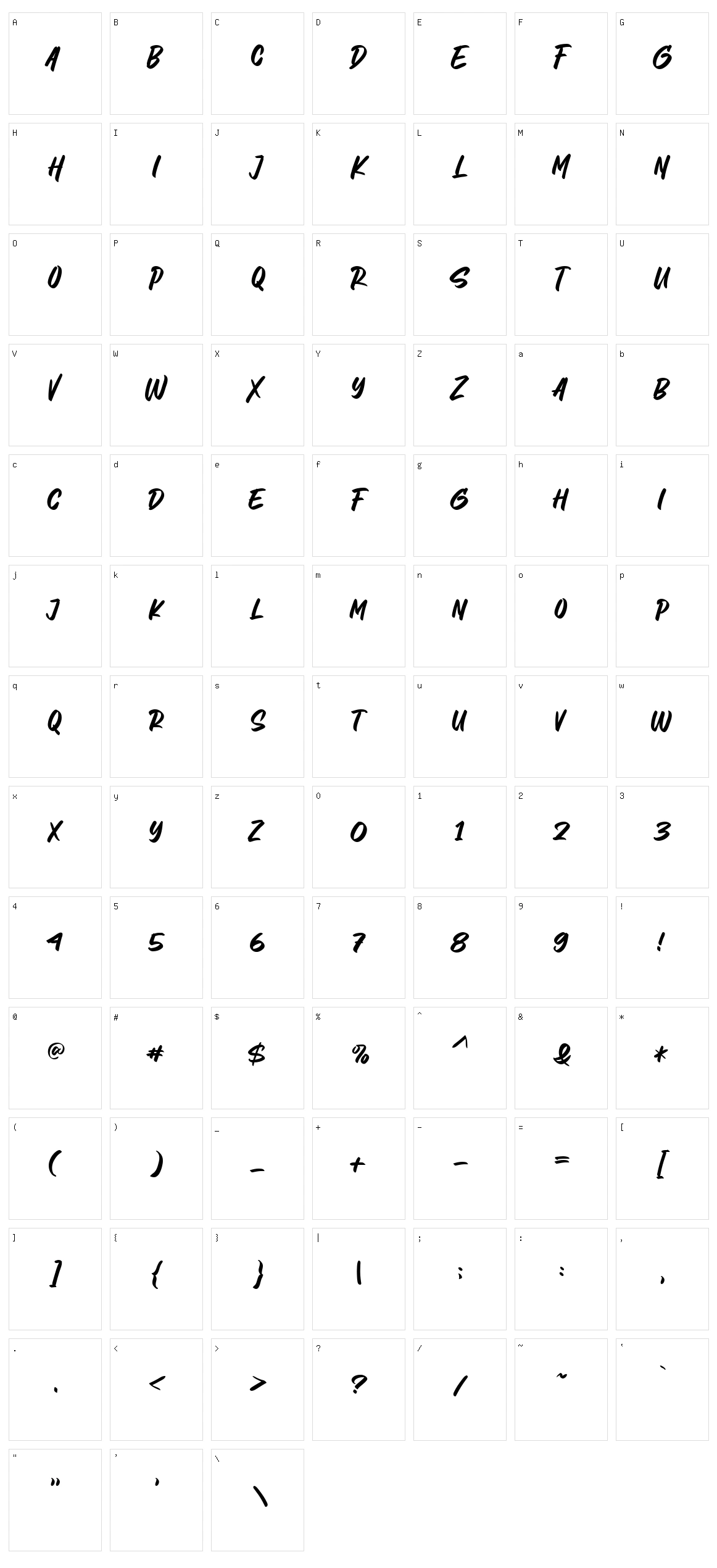 Letter Marker Character Set