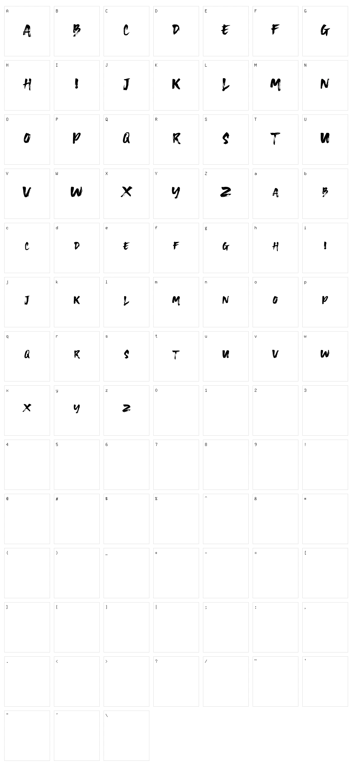 One Brush Character Set